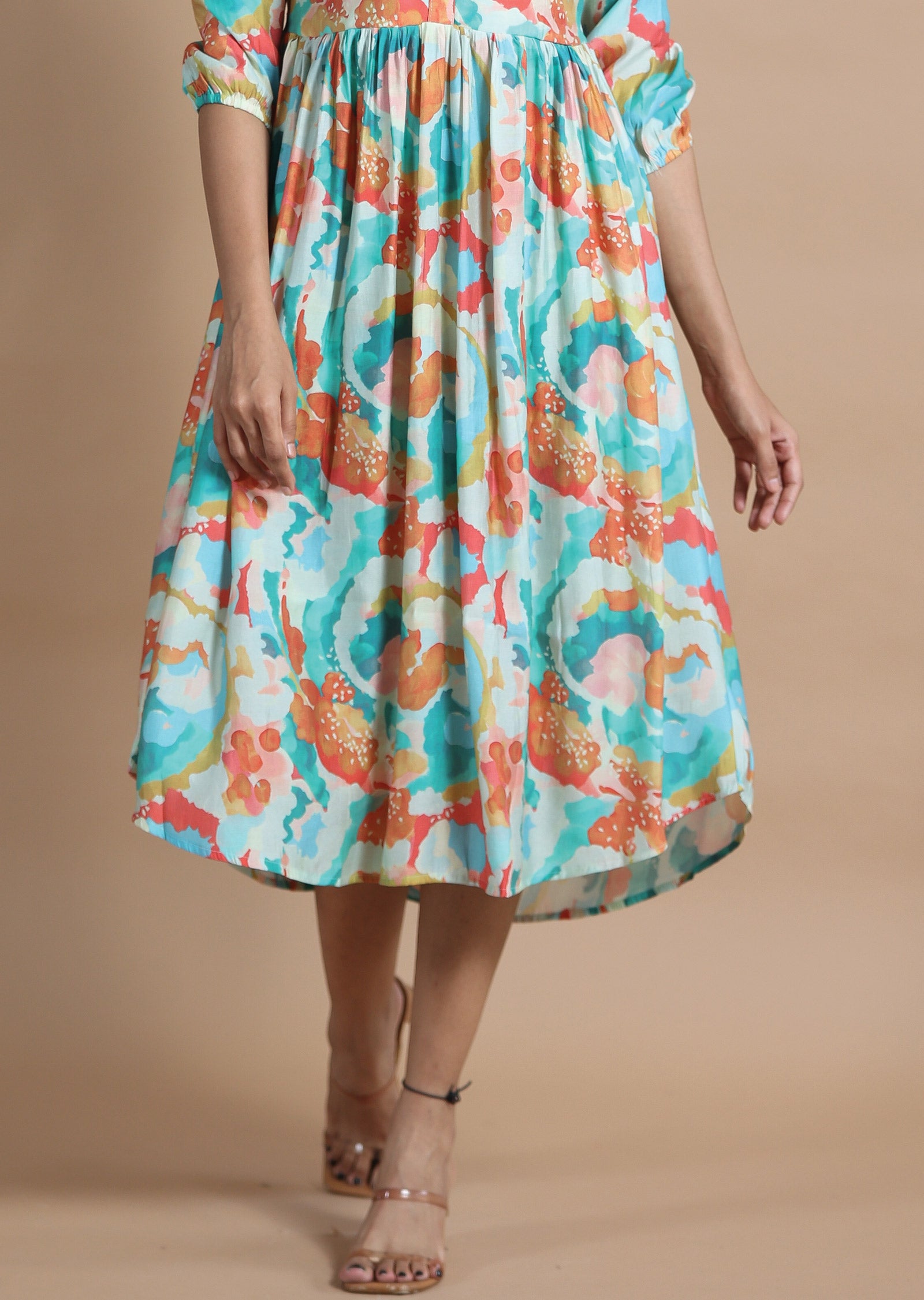Sea Green Modal Kurti Frock Style