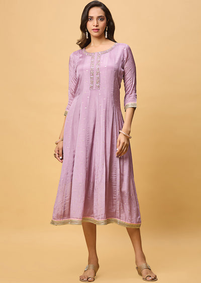 Lavender Chinnon Midi Dress