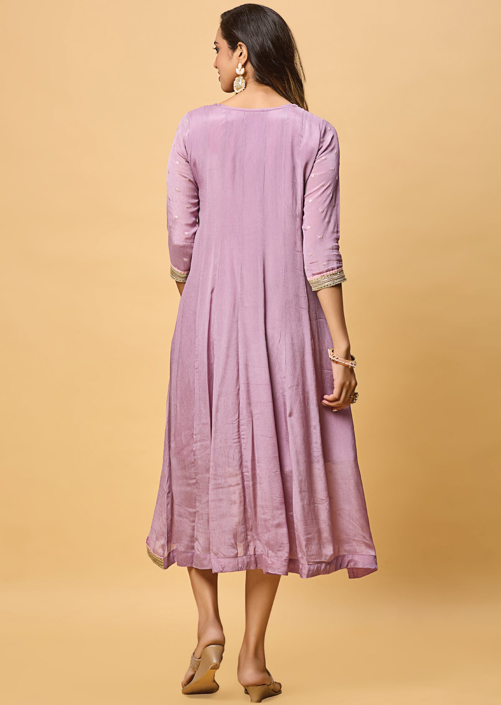 Lavender Chinnon Midi Dress
