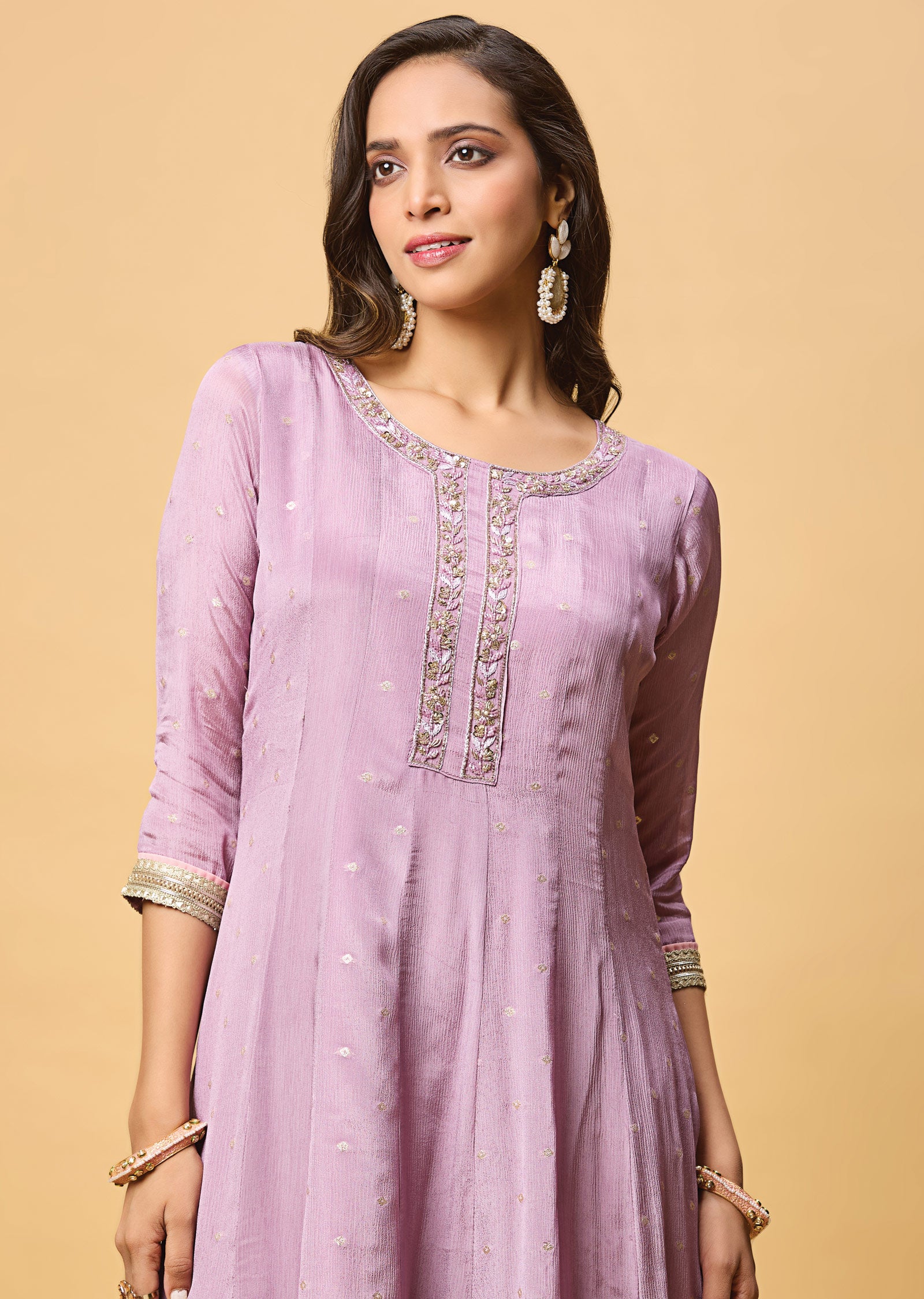 Lavender Chinnon Midi Dress
