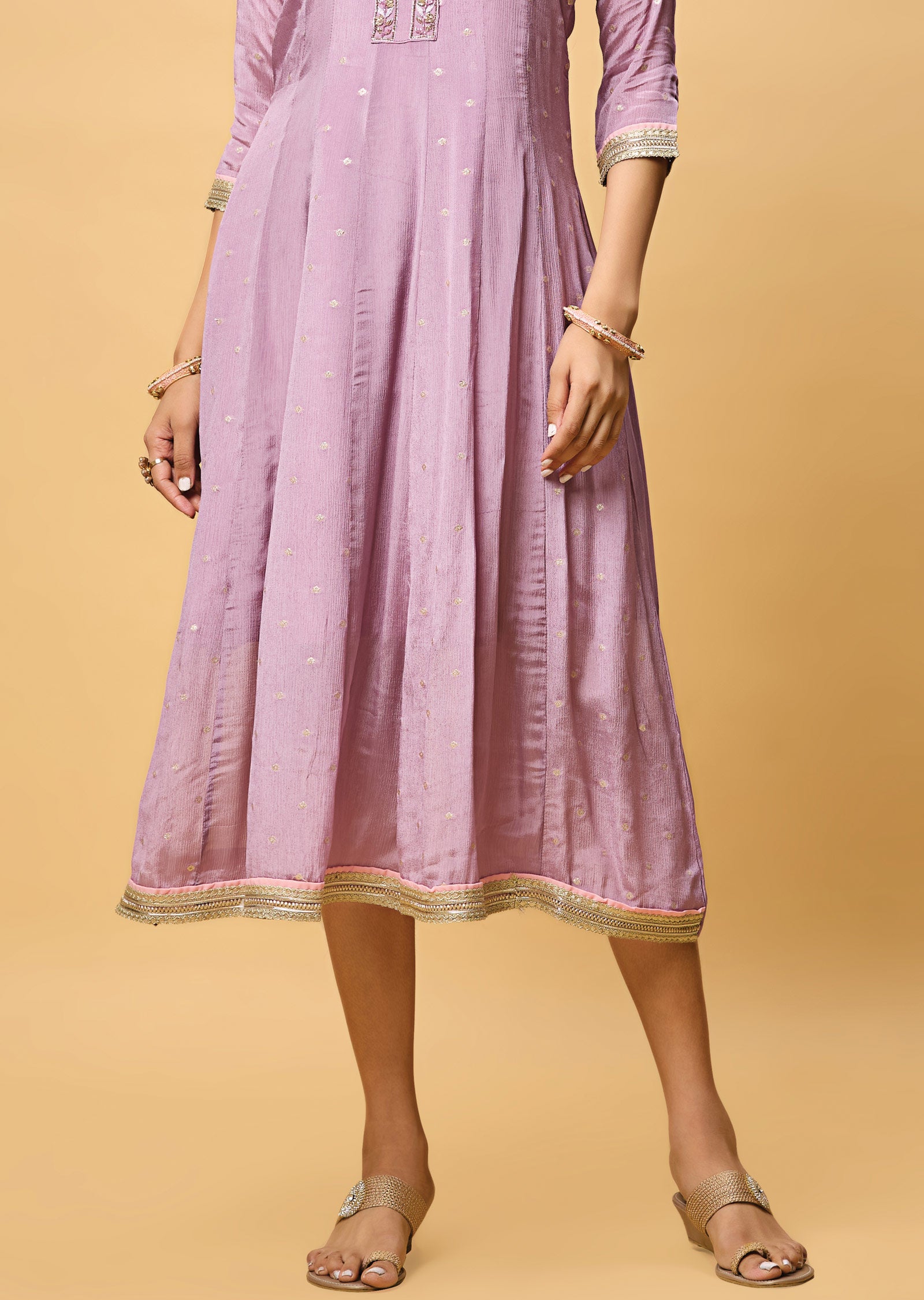 Lavender Chinnon Midi Dress