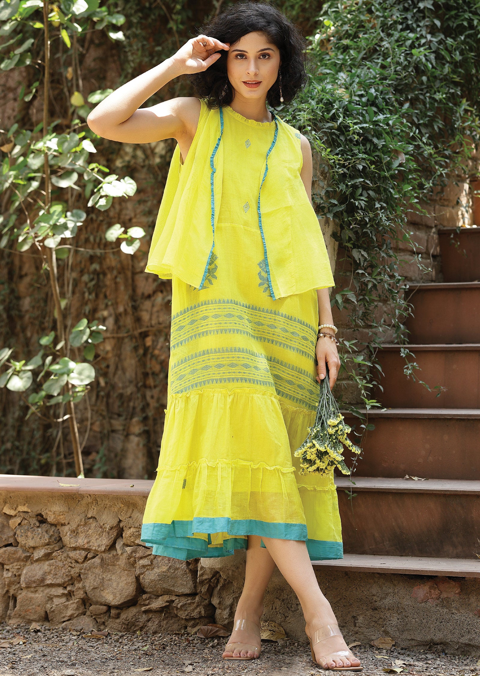 white christmas dresses ADVA DRESS IN HANDLOOM COTTON MUSLIN main image 0