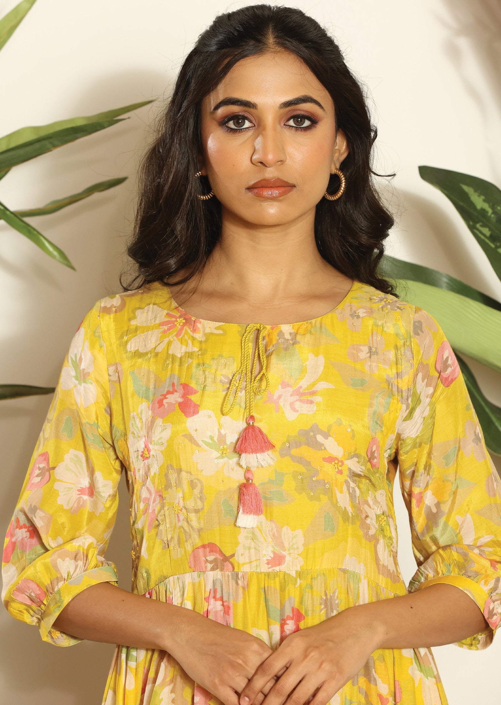 Yellow Muslin Midi Dress