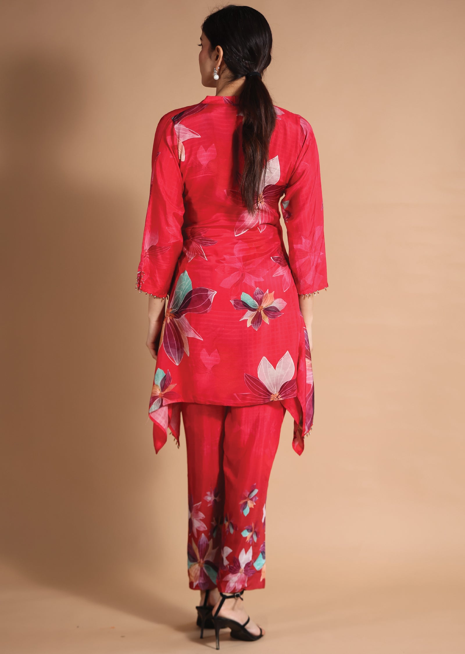 Red Muslin Co-Ord Set