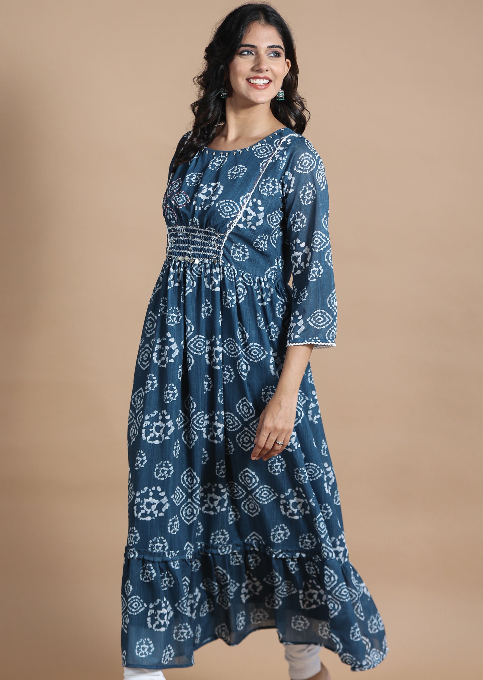 Grey Cotton Kurti Full Length