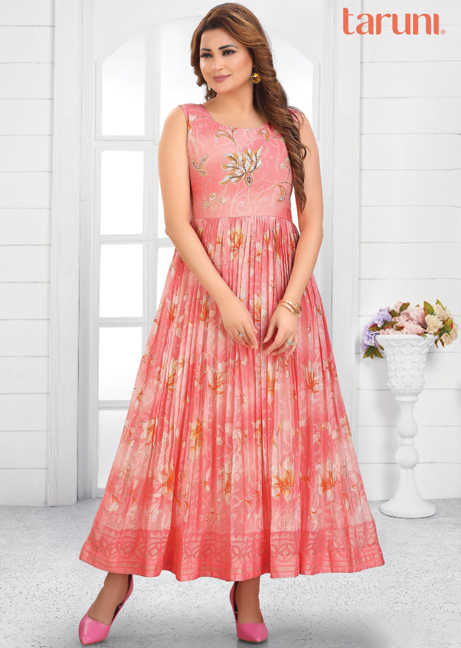 Combination White N Pink Dress Baby Pink Brasso Long Dress Combination White N Pink Dress Baby Pink Brasso Long Dress