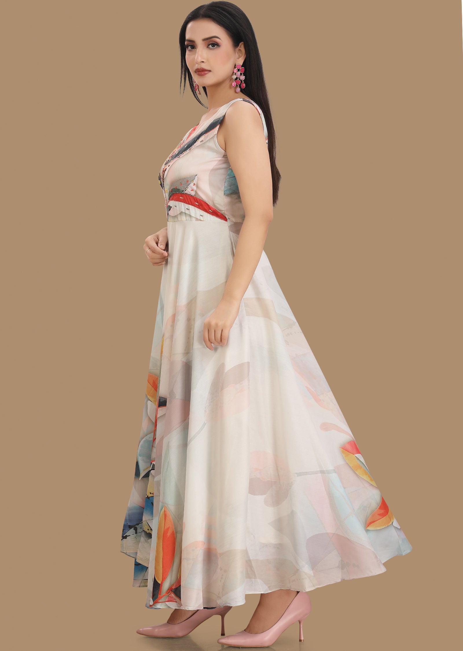 Cream Modal Long Dress