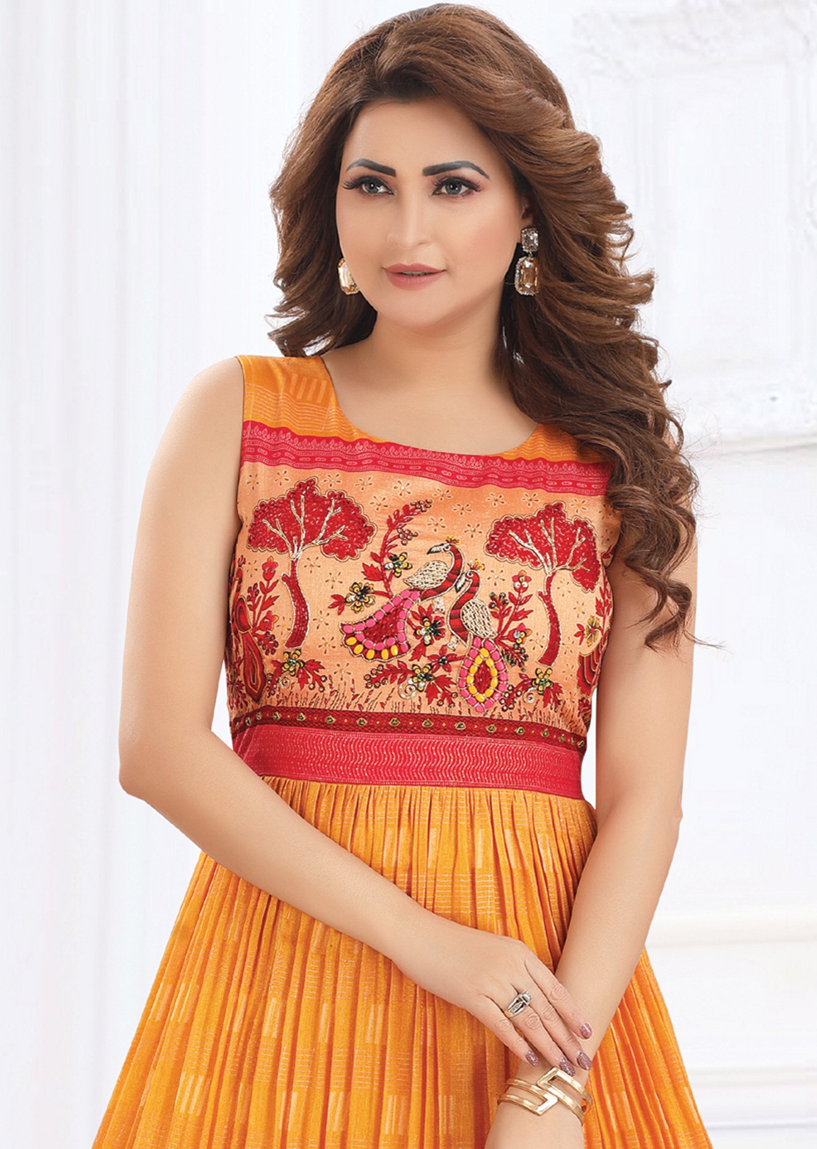 Mustard Silk Long Dress