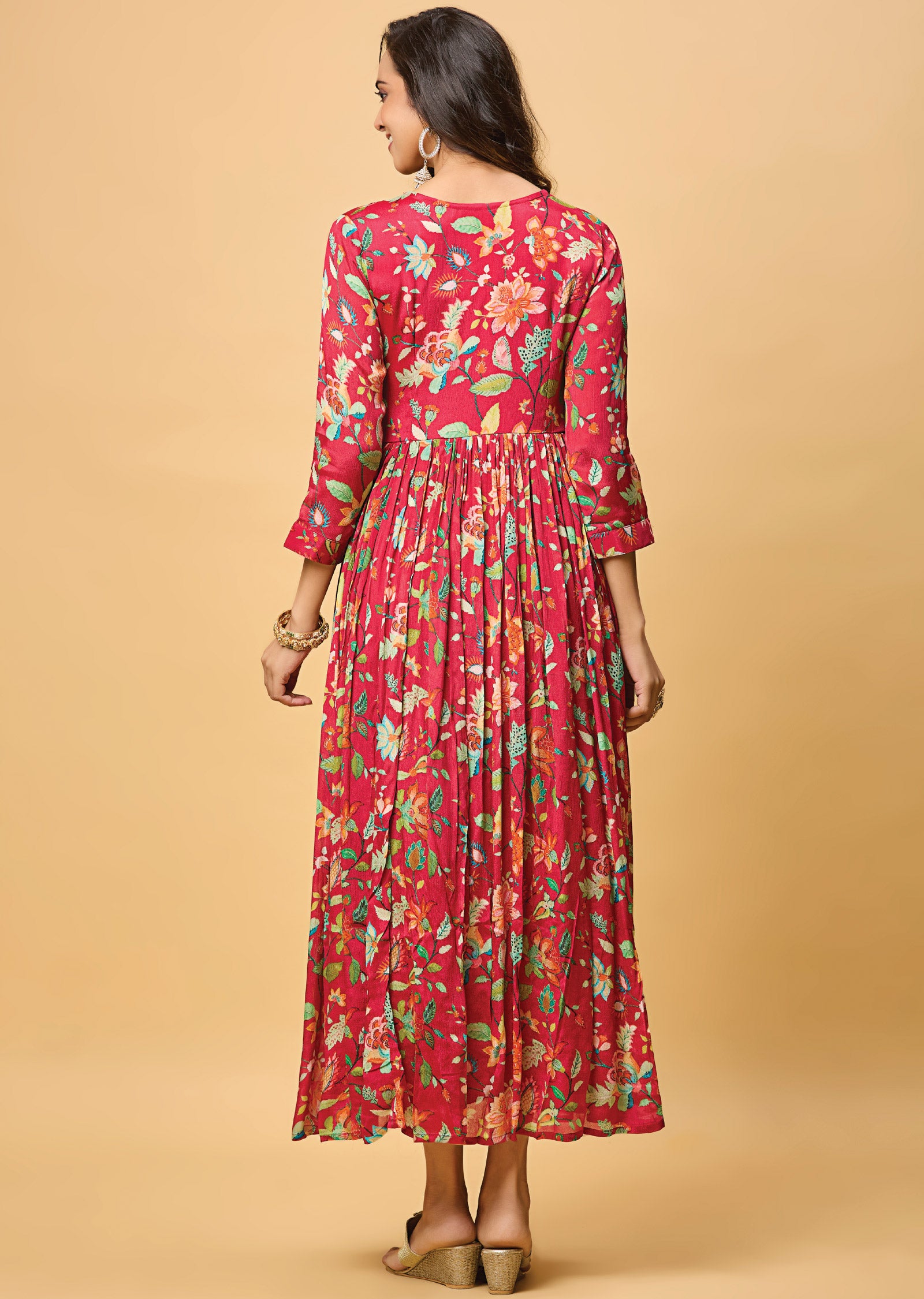 Rani Pink Chinnon Full Length Dress