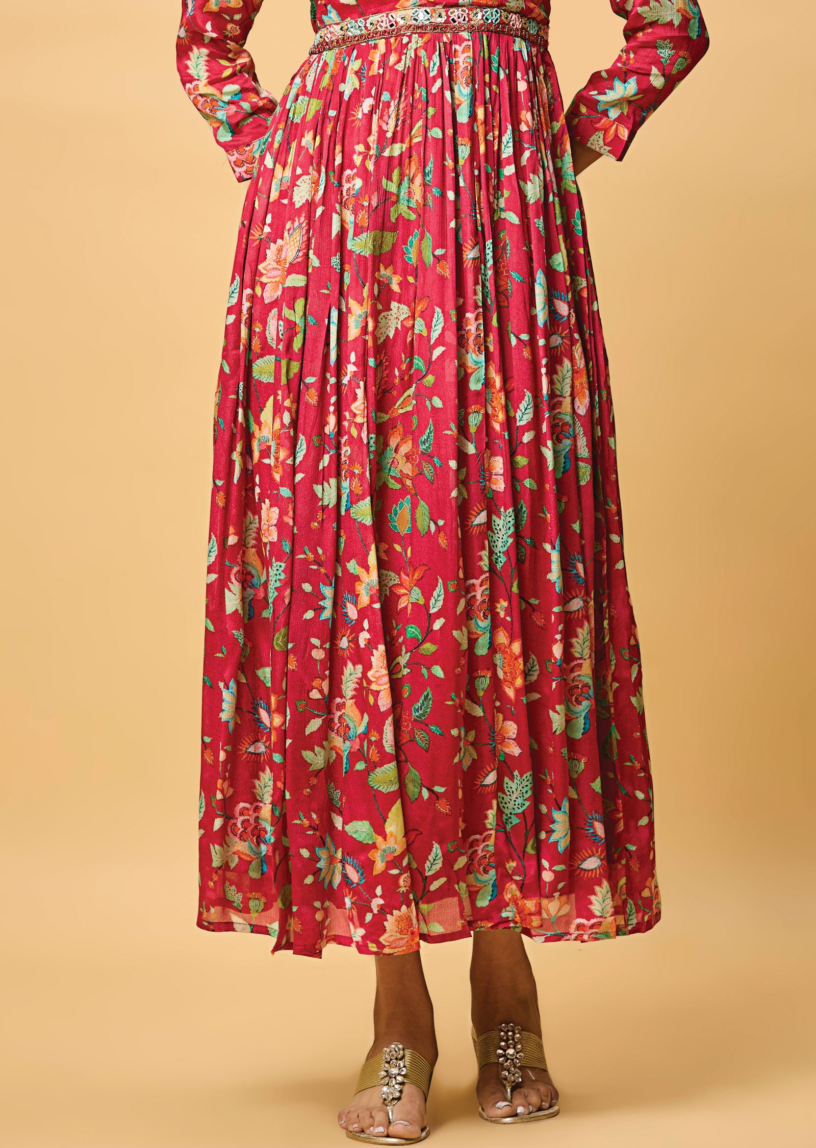 Rani Pink Chinnon Full Length Dress