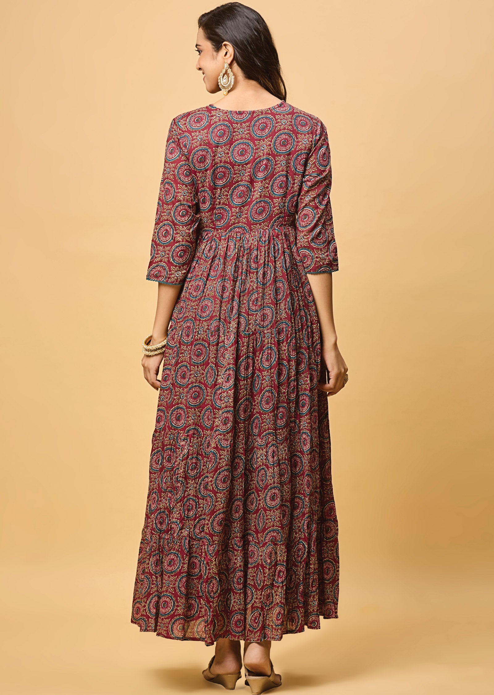 Magenta Cotton Long Dress