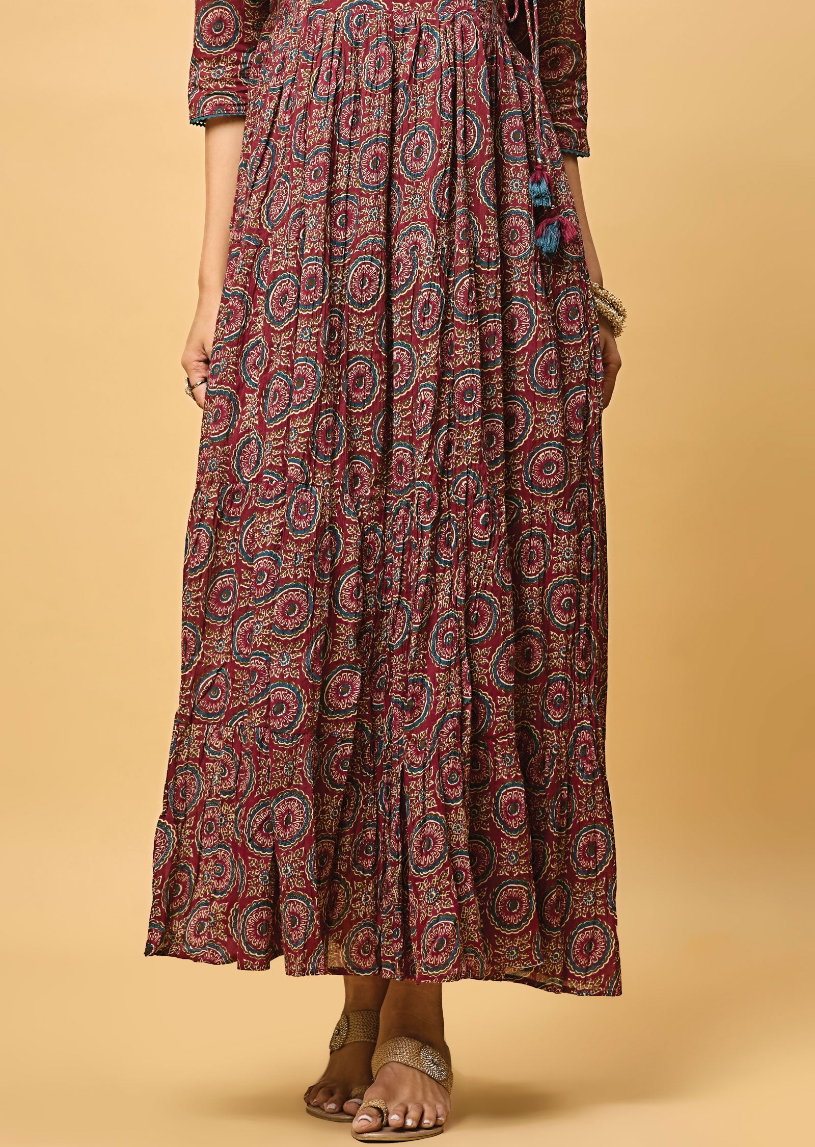 Magenta Cotton Long Dress