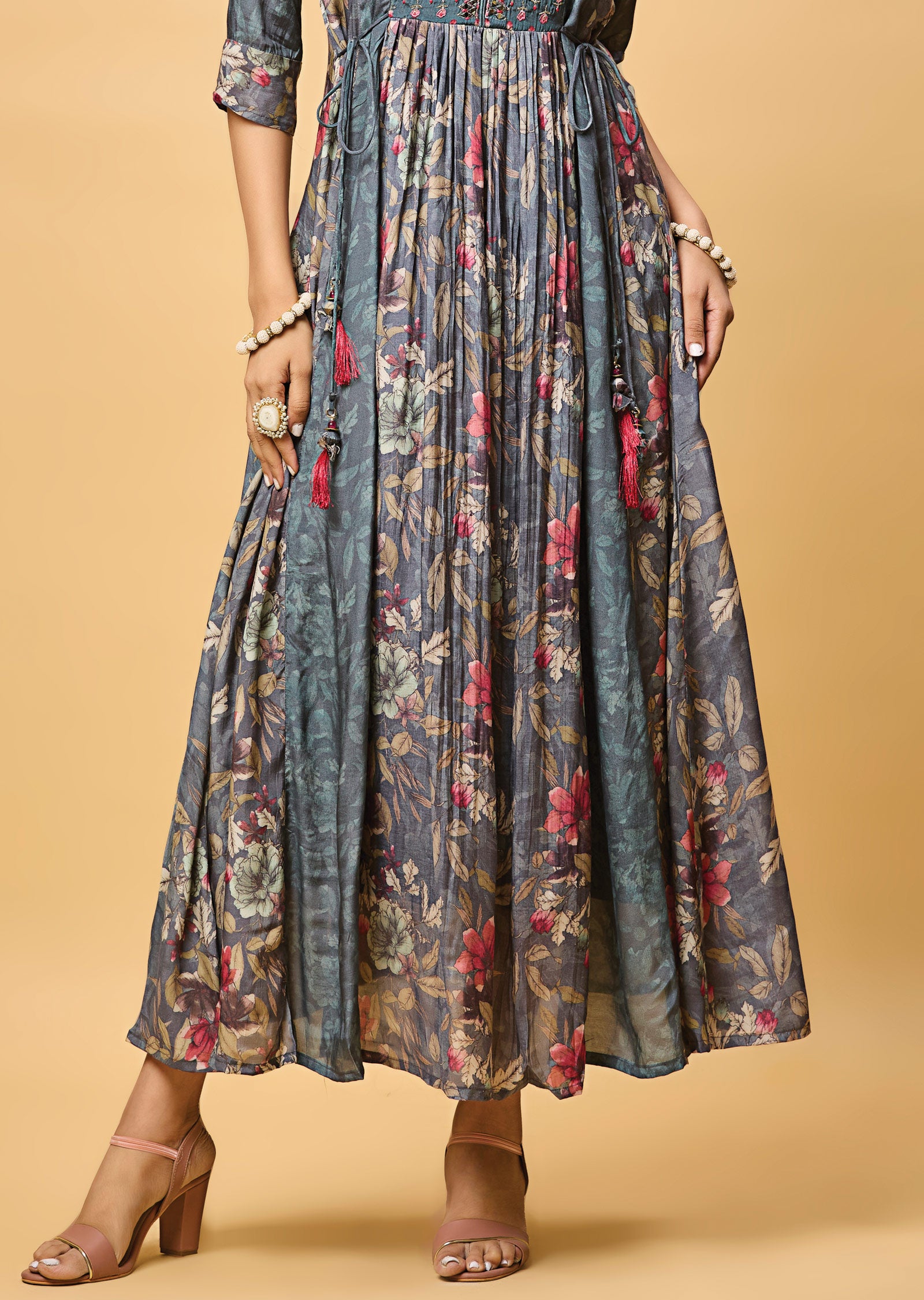 Dark Grey Muslin Long Dress