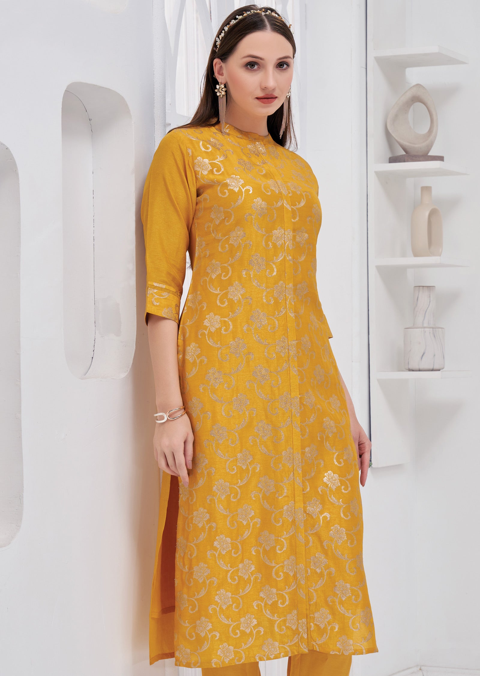 Blue banaras kurti- 1378 (only kurti)