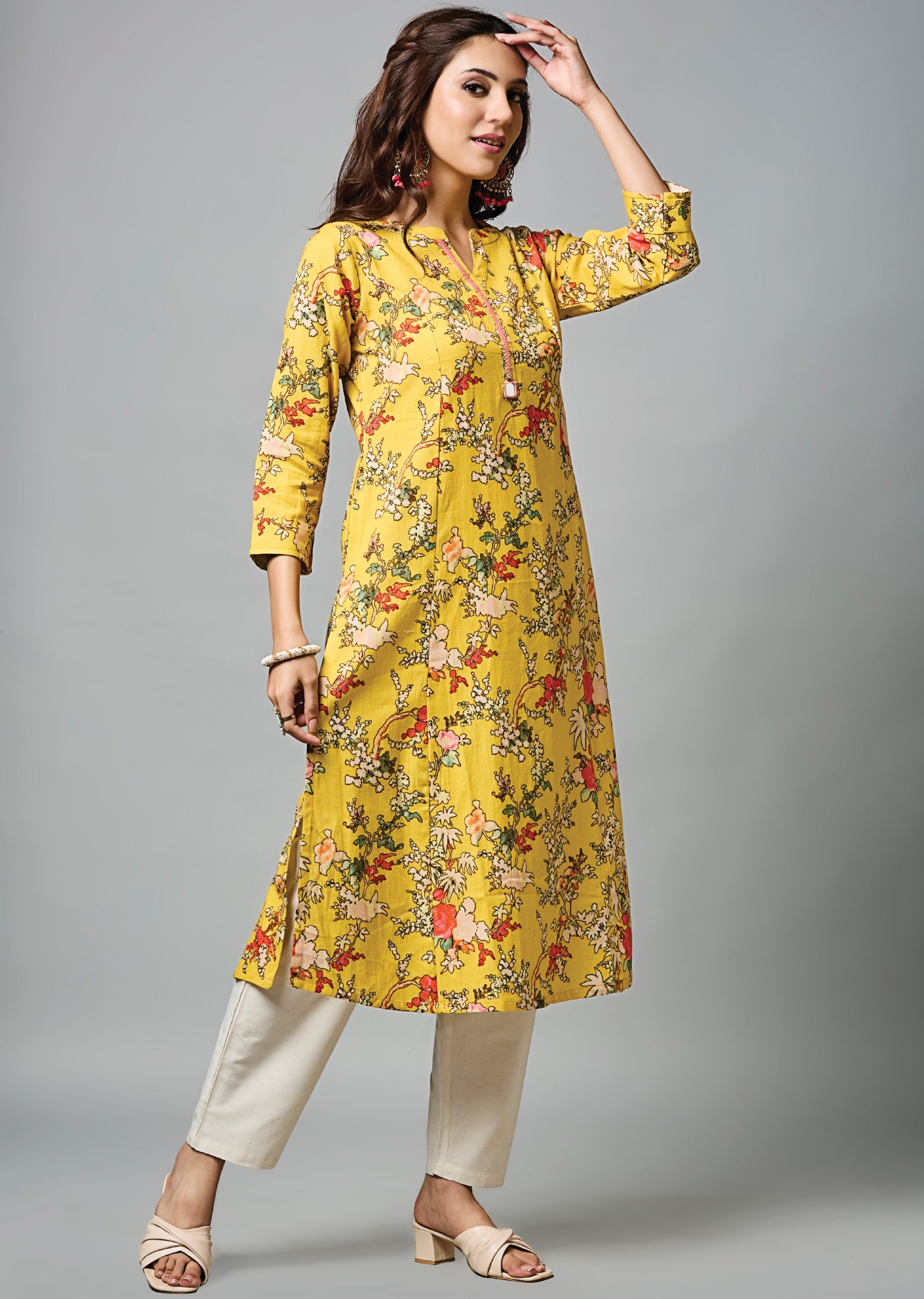 Yellow Cotton Straight Cut