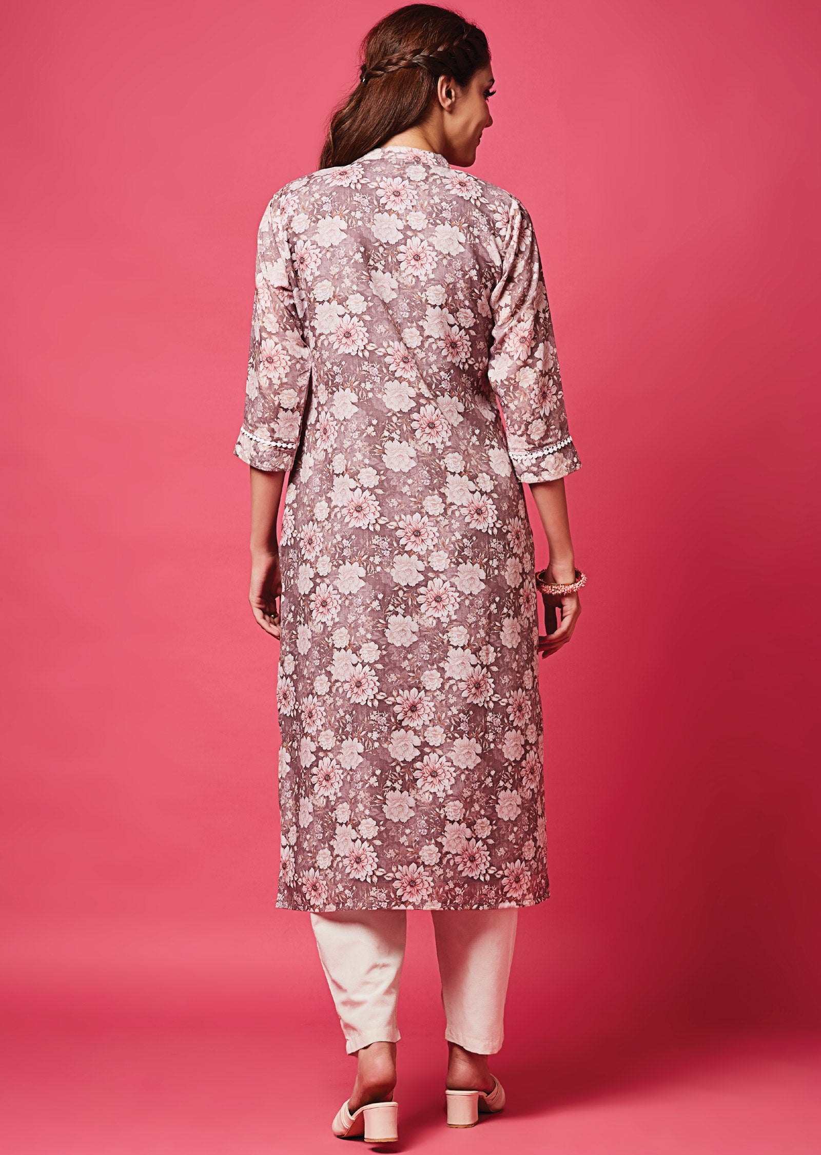 Brown Cotton Straight Cut