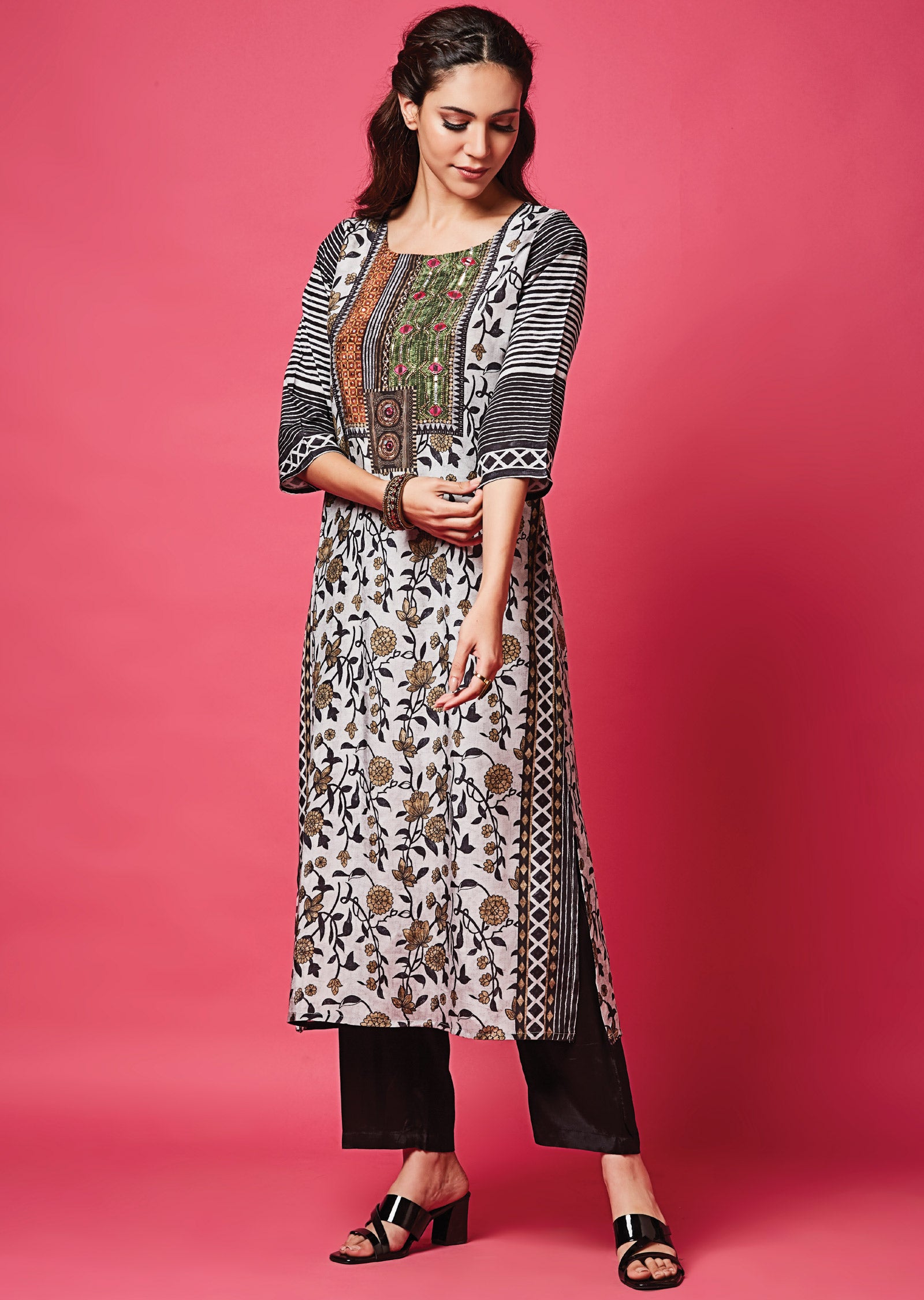 Light Grey Muslin Straight Cut