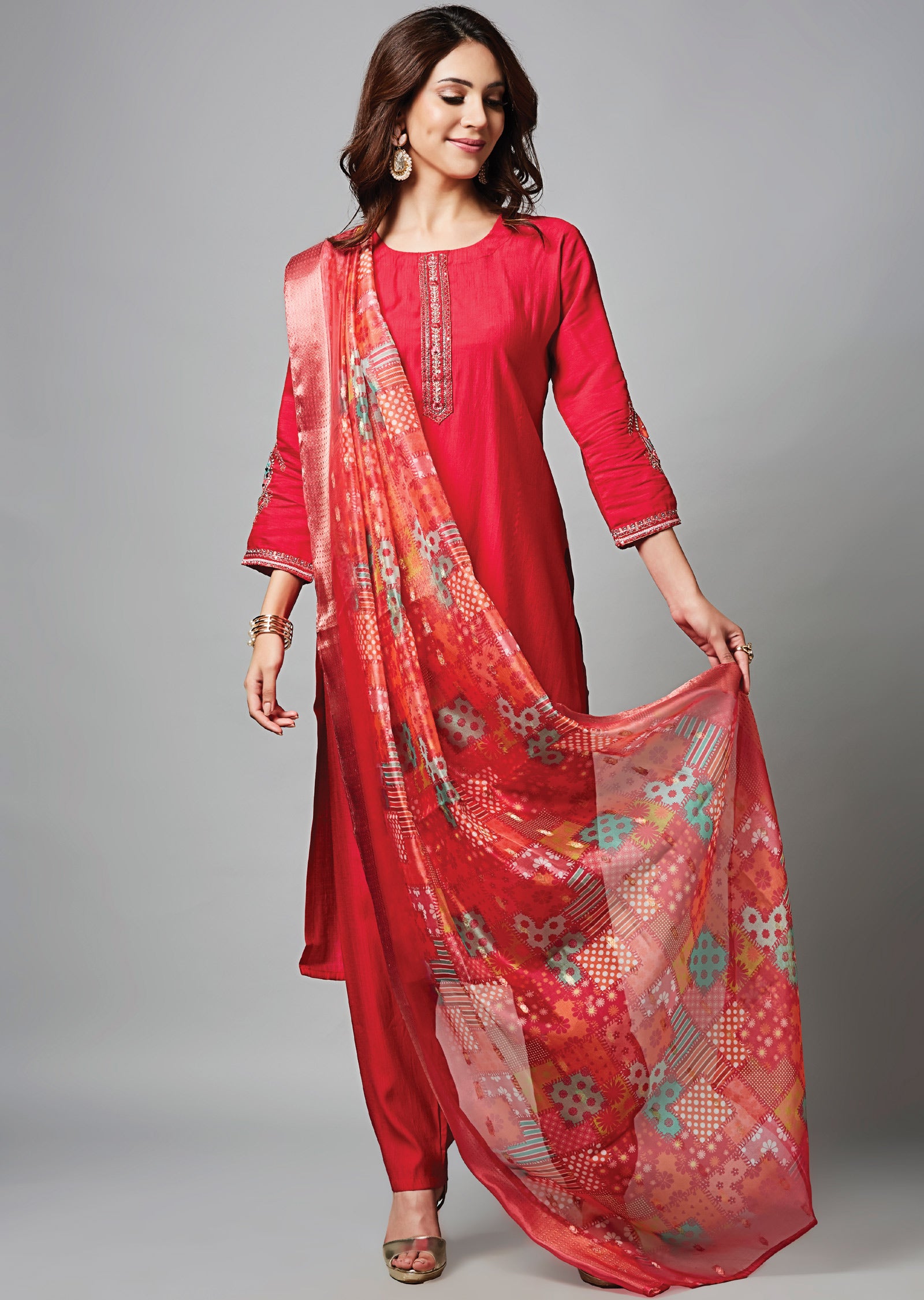 Rani Pink Soft Silk Straight Cut Suit