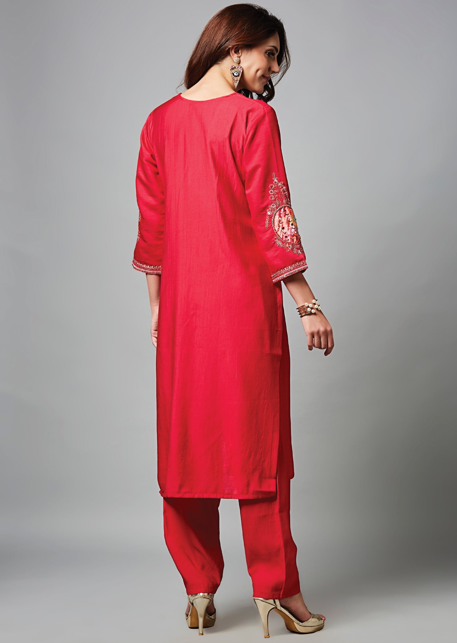 Rani Pink Soft Silk Straight Cut Suit