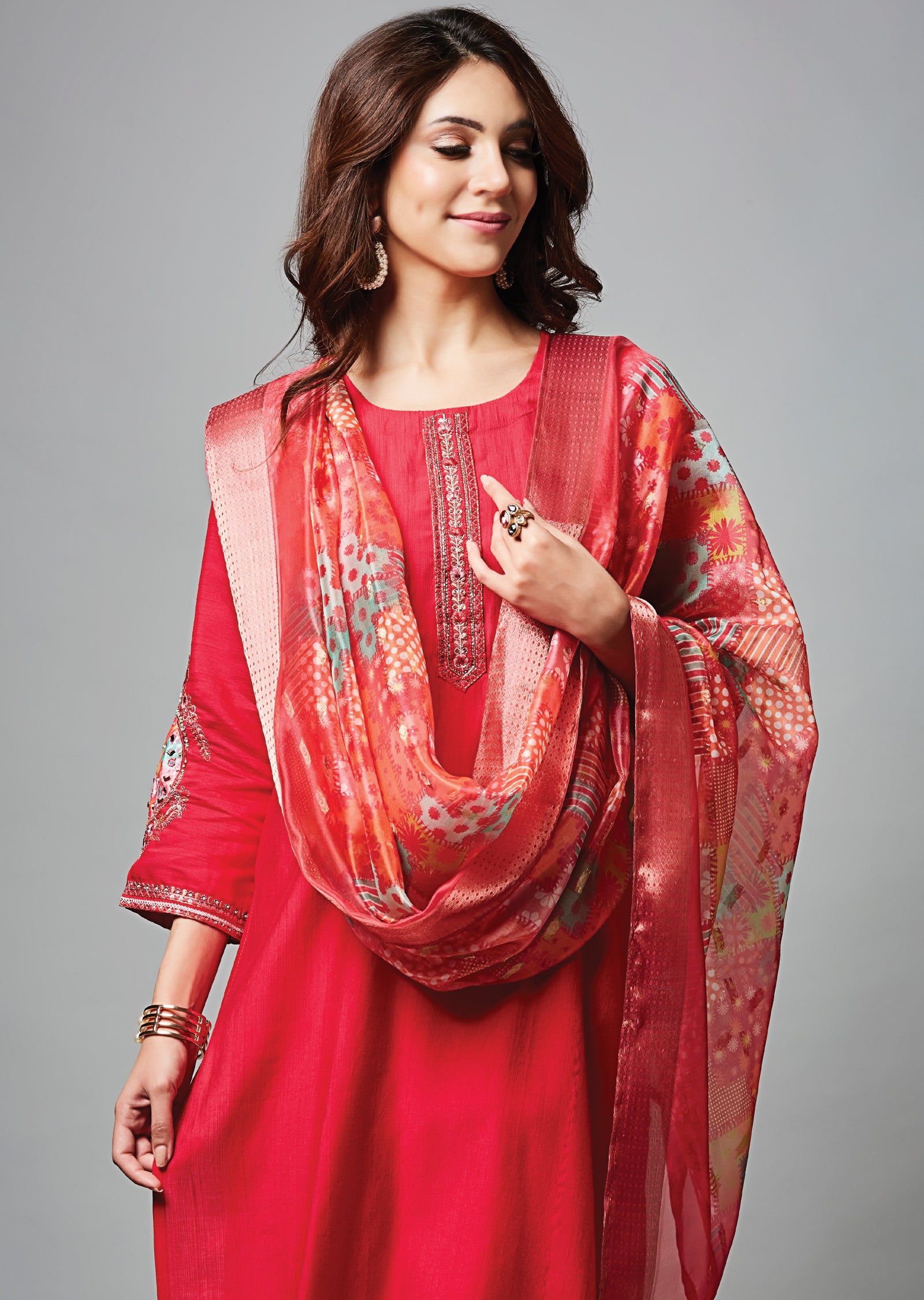 Rani Pink Soft Silk Straight Cut Suit