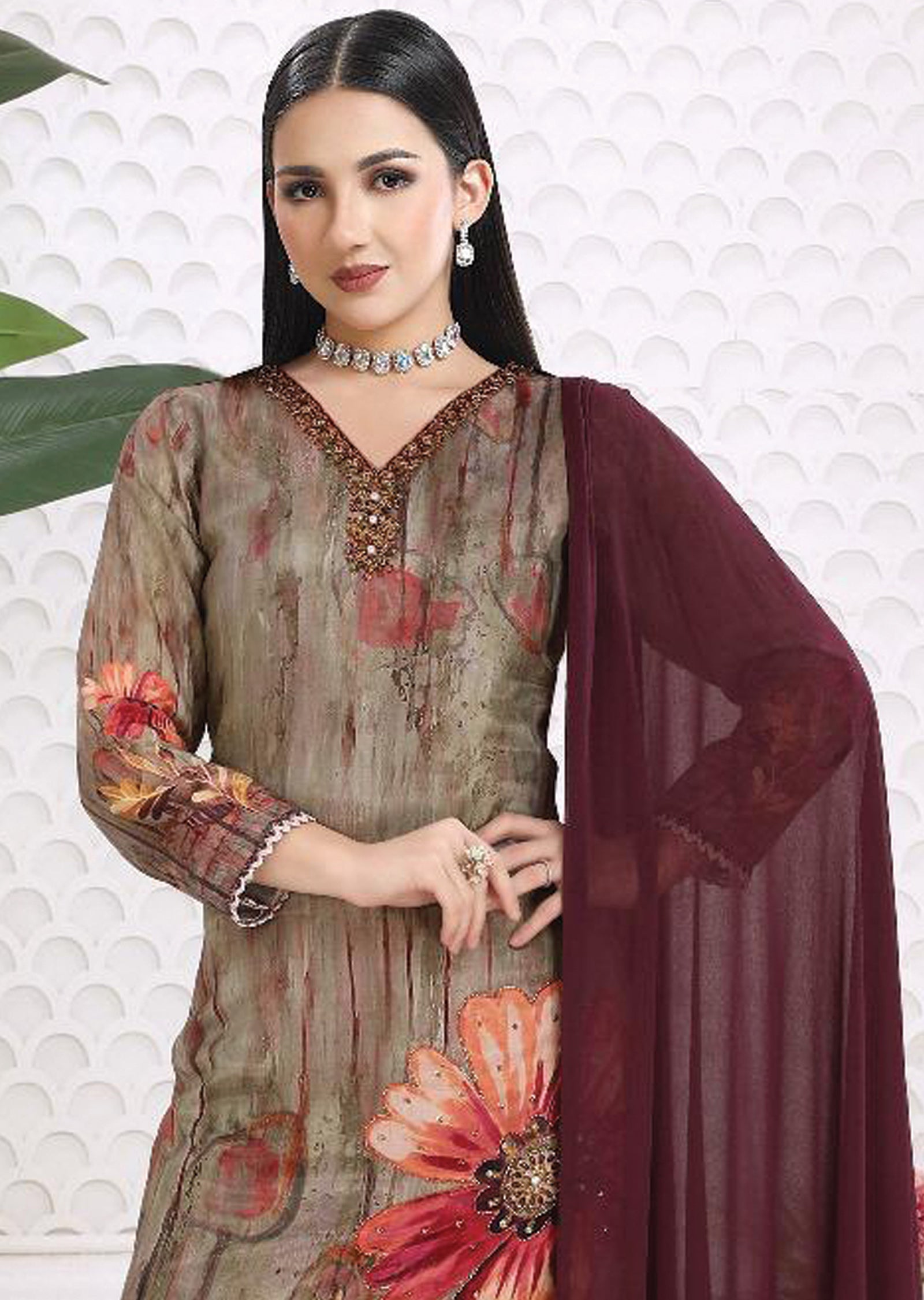 Mehndi Green Modal Straight cut suits