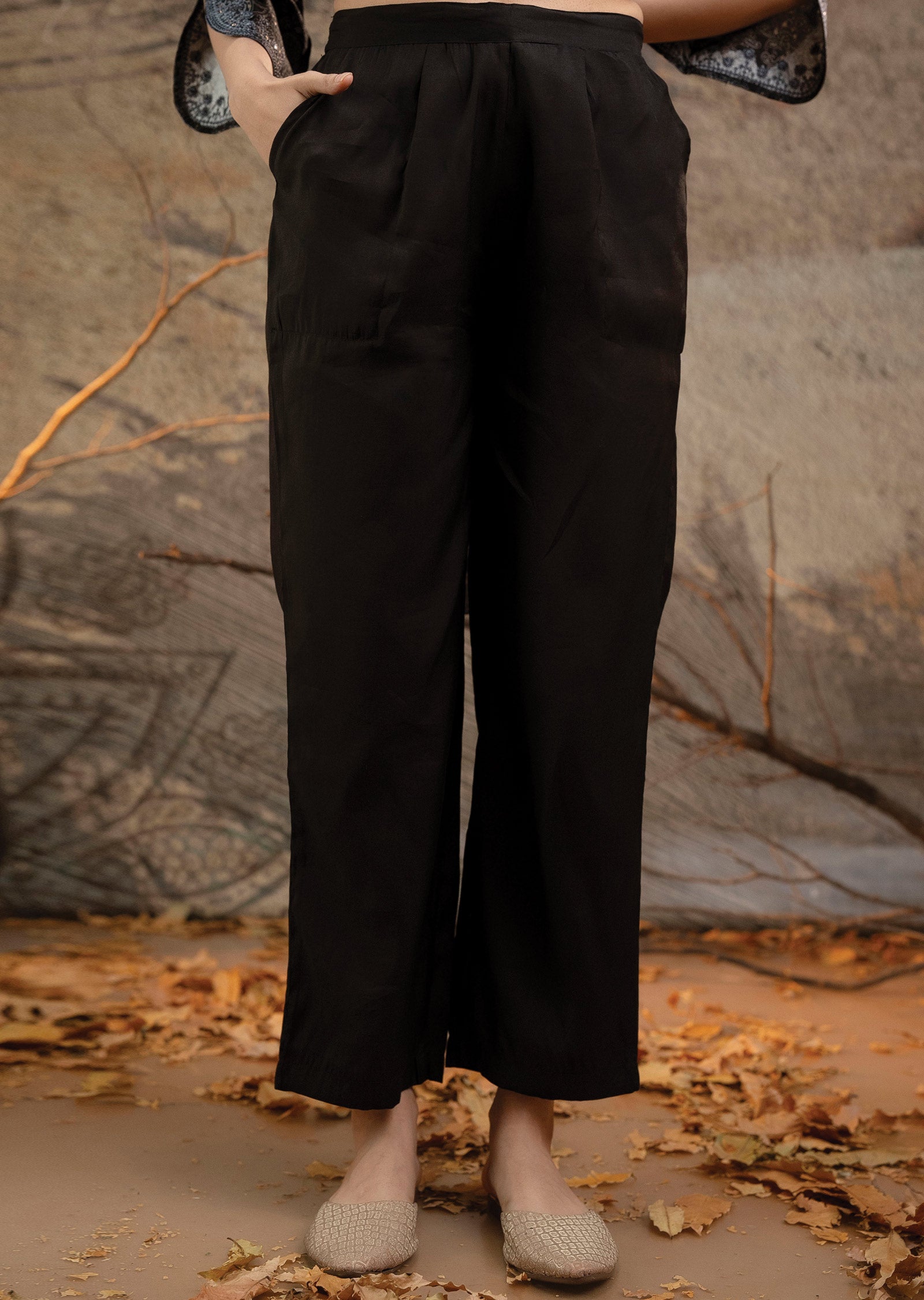 Black Modal Straight cut suits