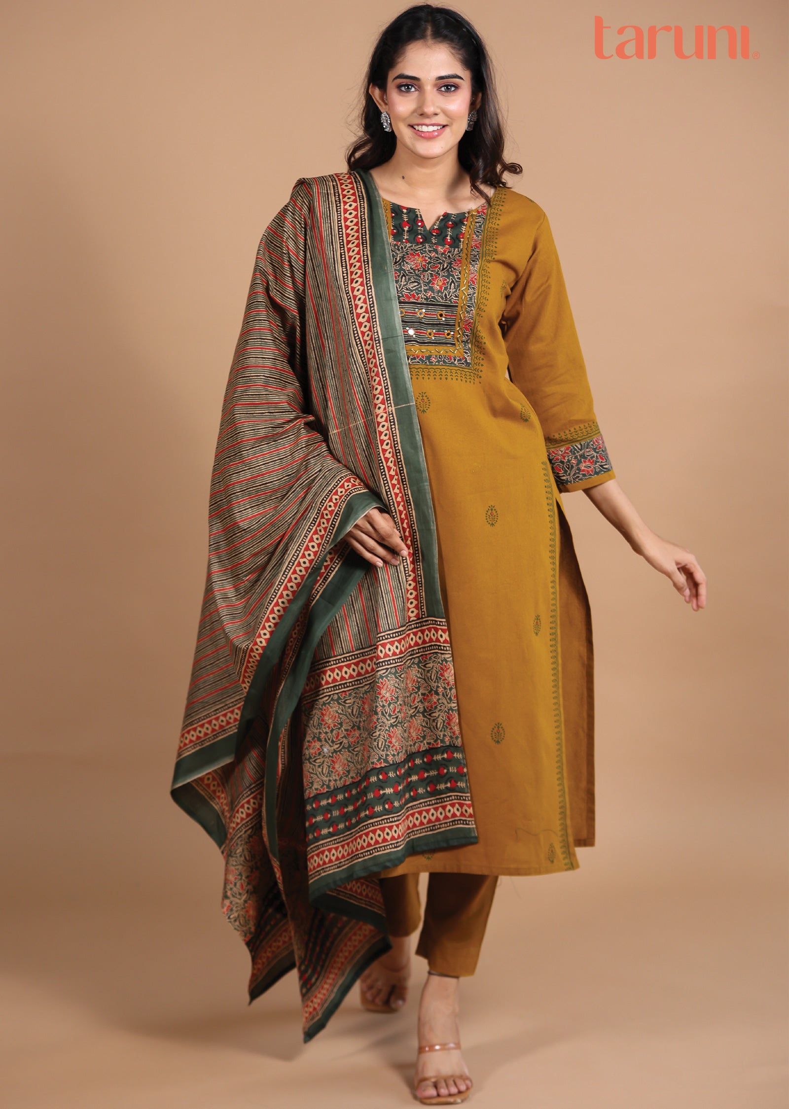 Traditional Function Wear Readymade Suit Collection Mustard Pure Cotton Pant Straight