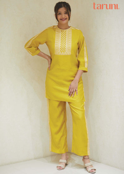 Yellow Soft Silk Co-Ord Set