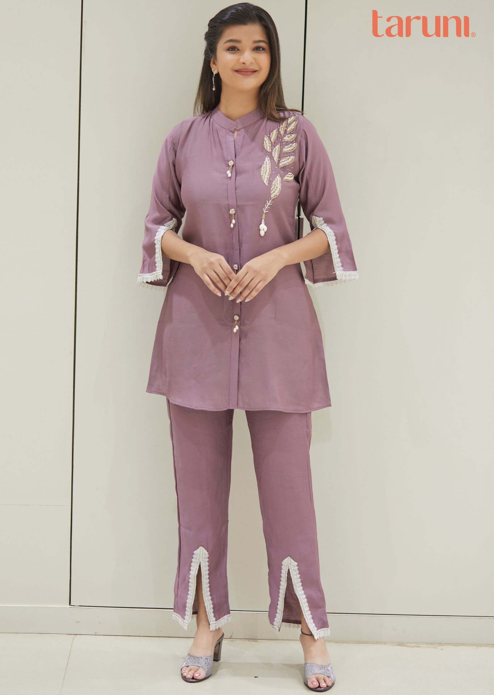 Dark Onion Pink Modal Co-Ord Set