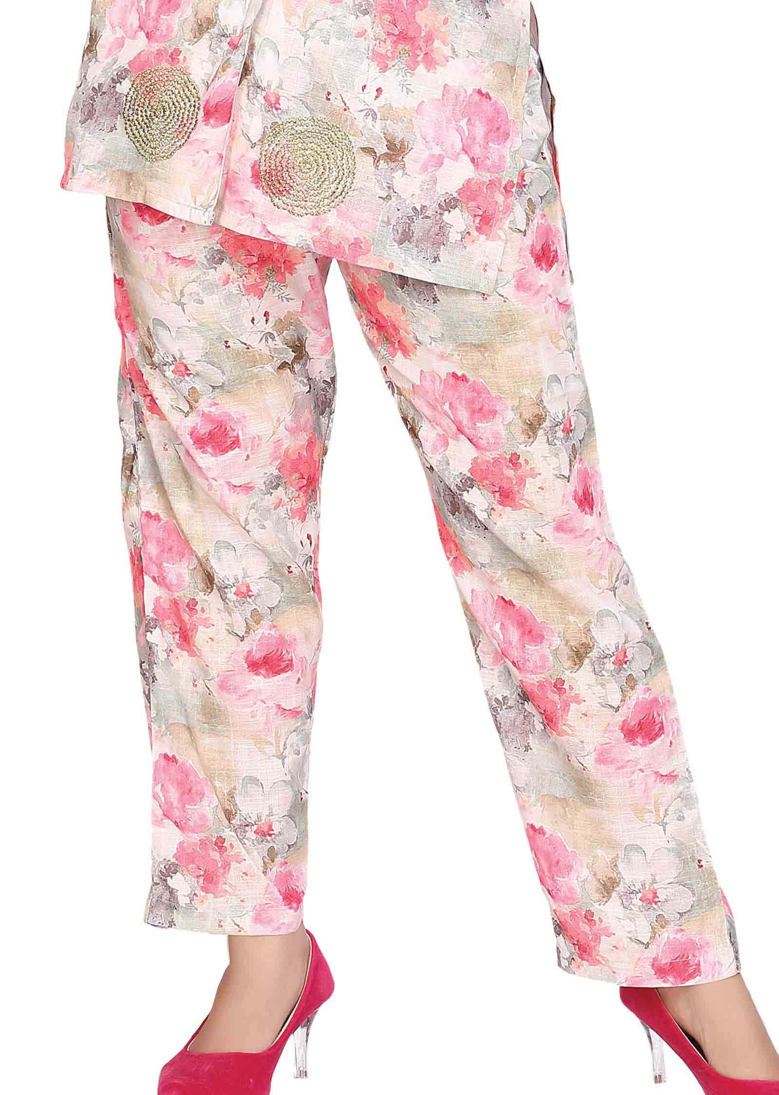 Multi Linen cotton Floral Printed Co-Ord Set