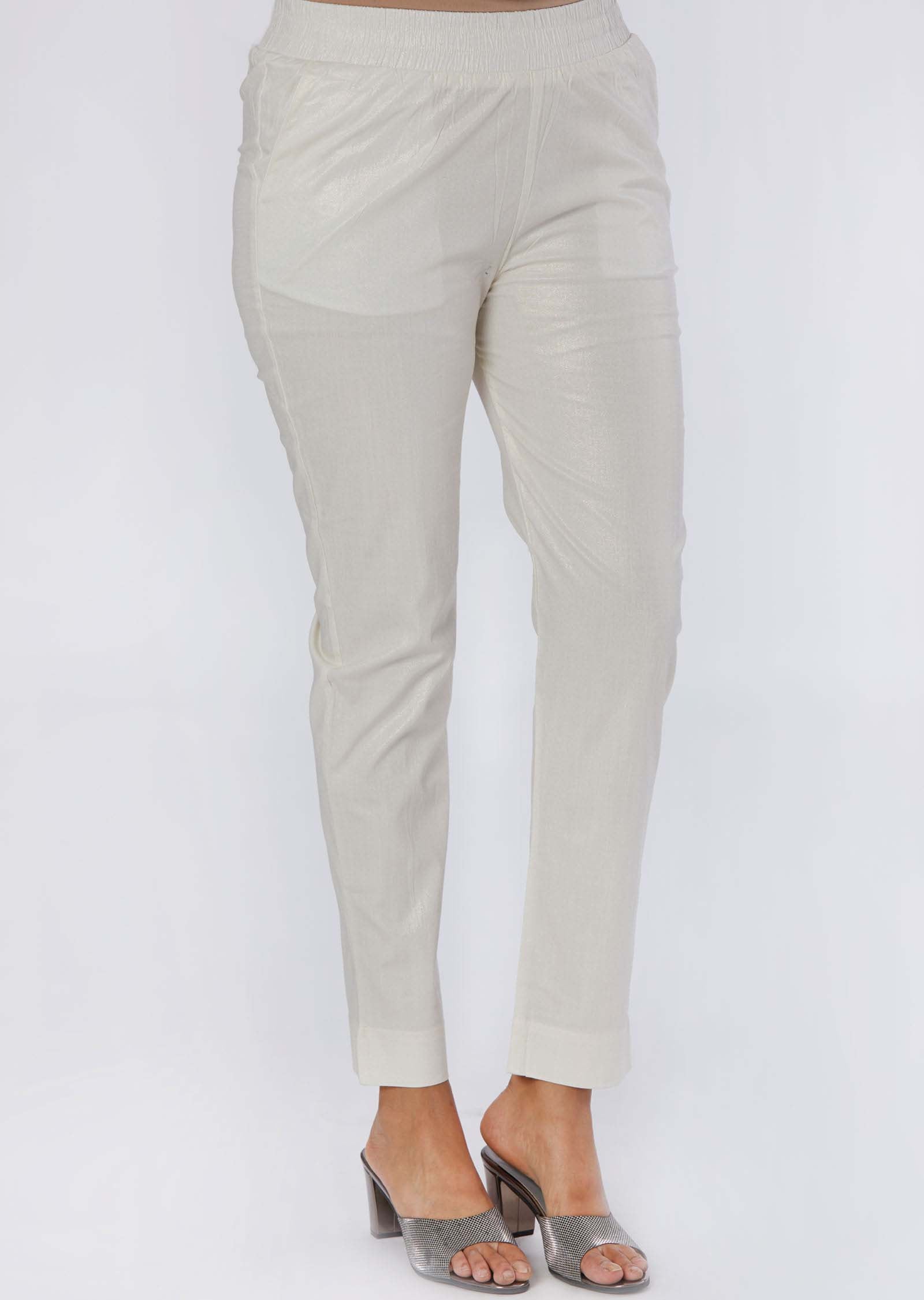 Off White Shimmer Pant