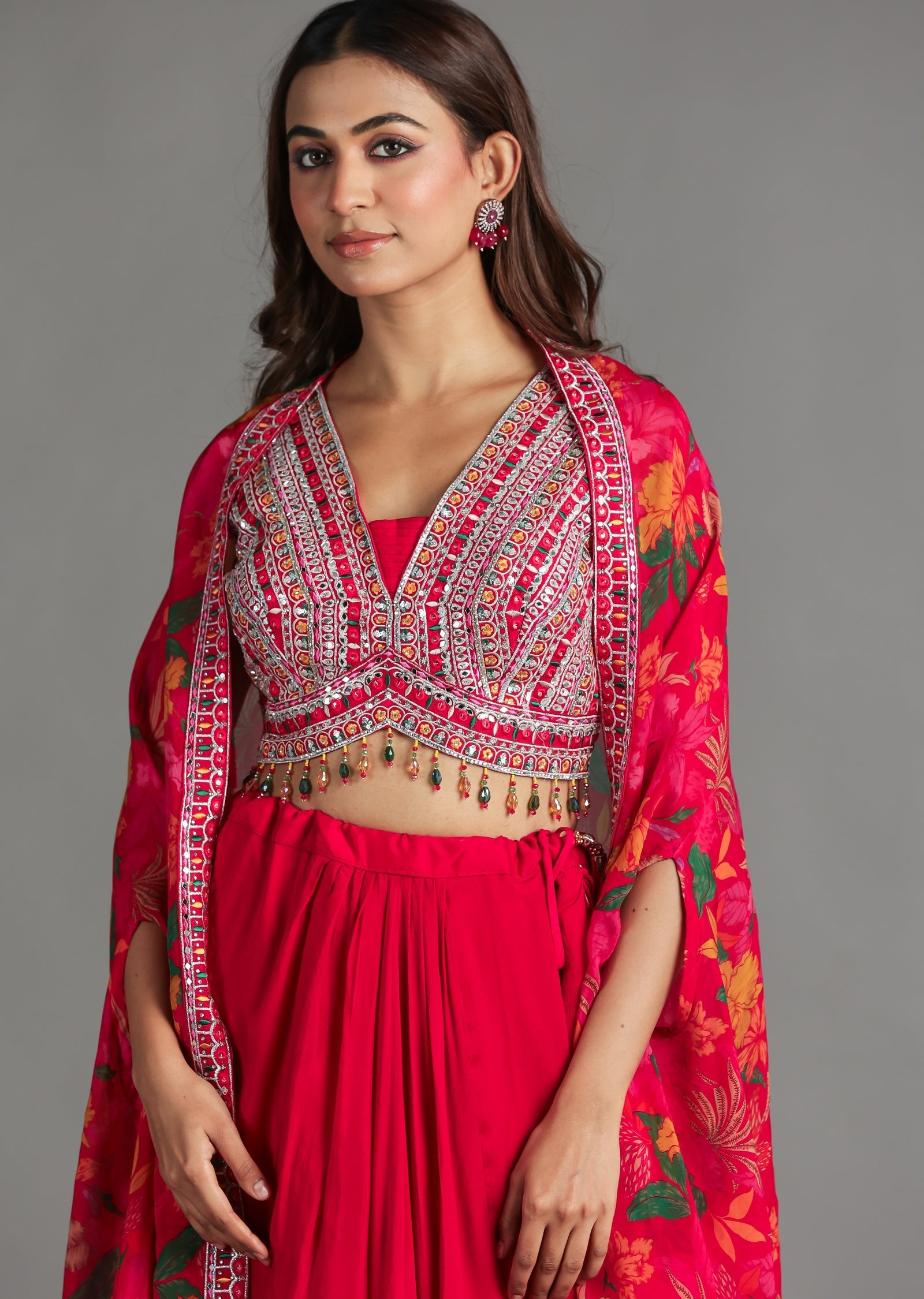 Red Silk Palazzo Set