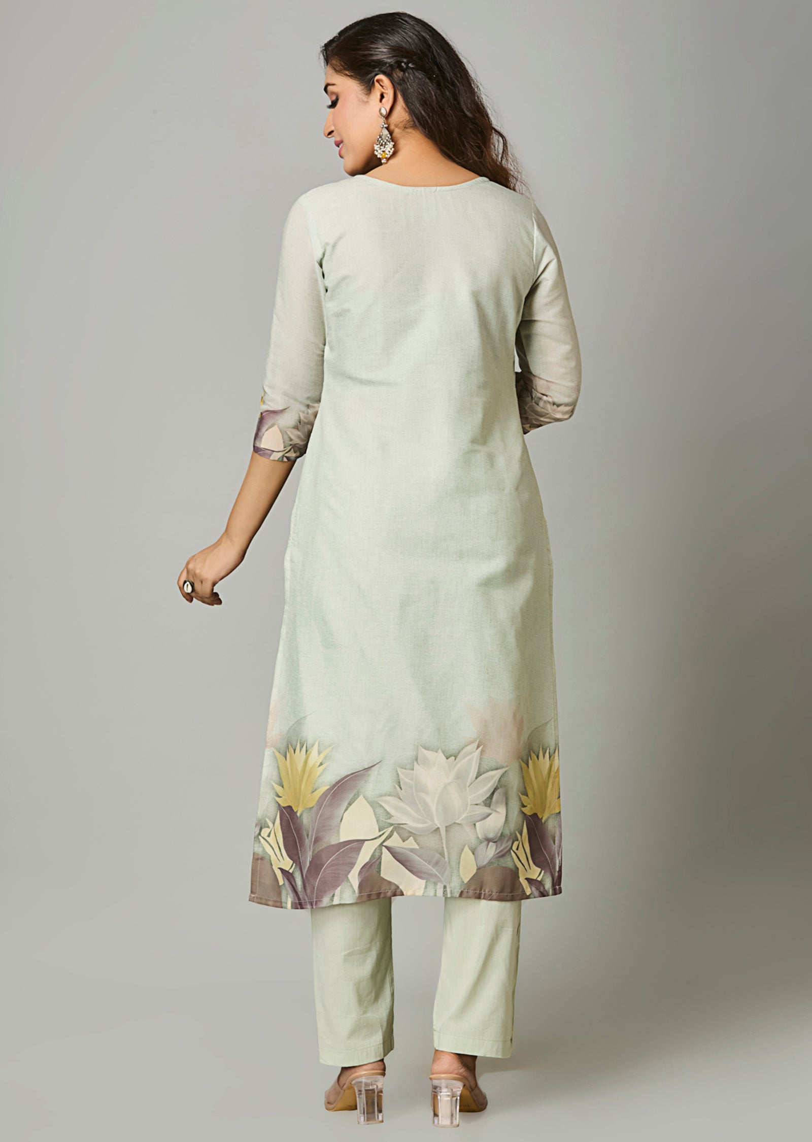 Dusty Green Cotton Straight Cut Suit