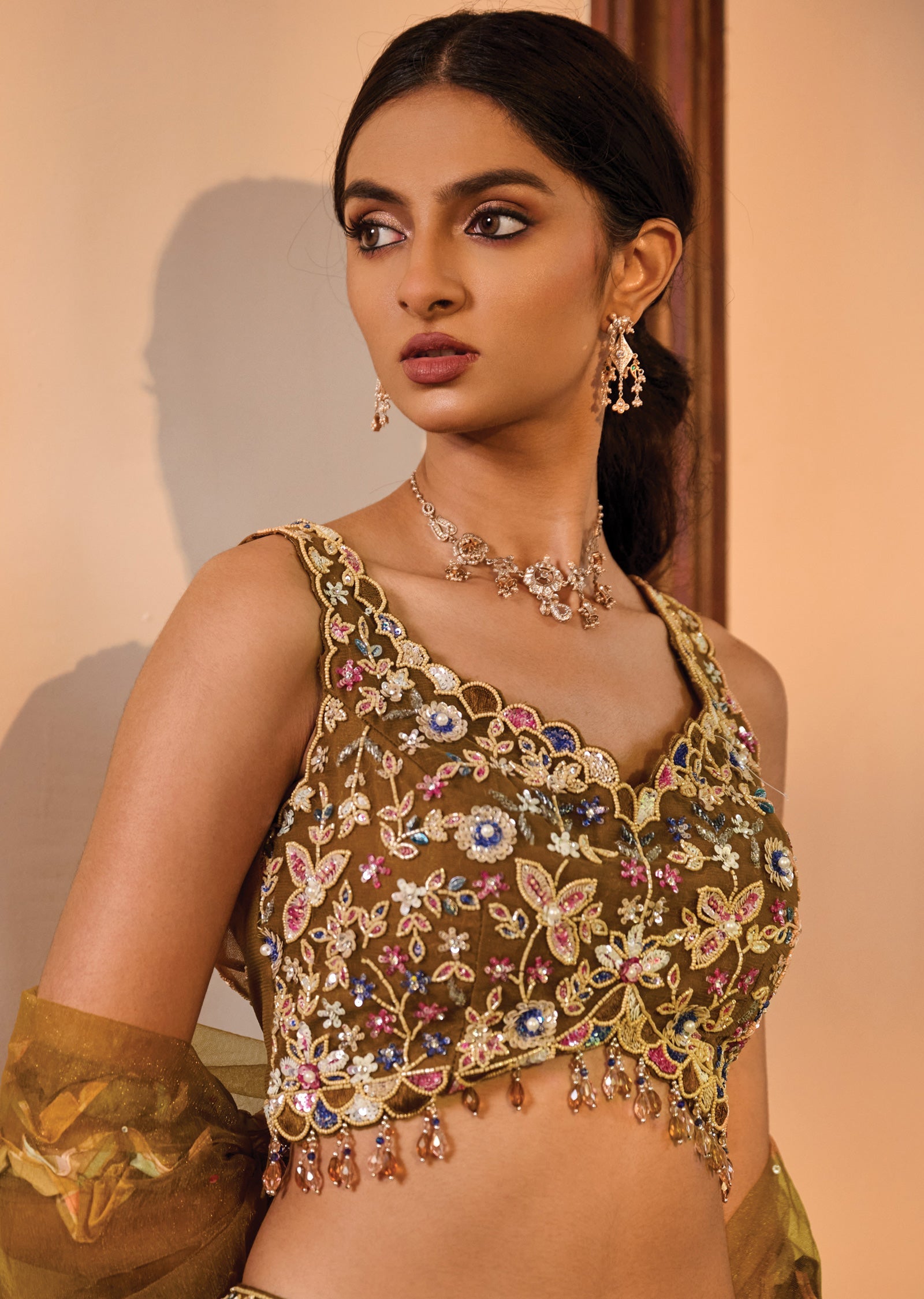 Mehendi Green Georgette Lehenga