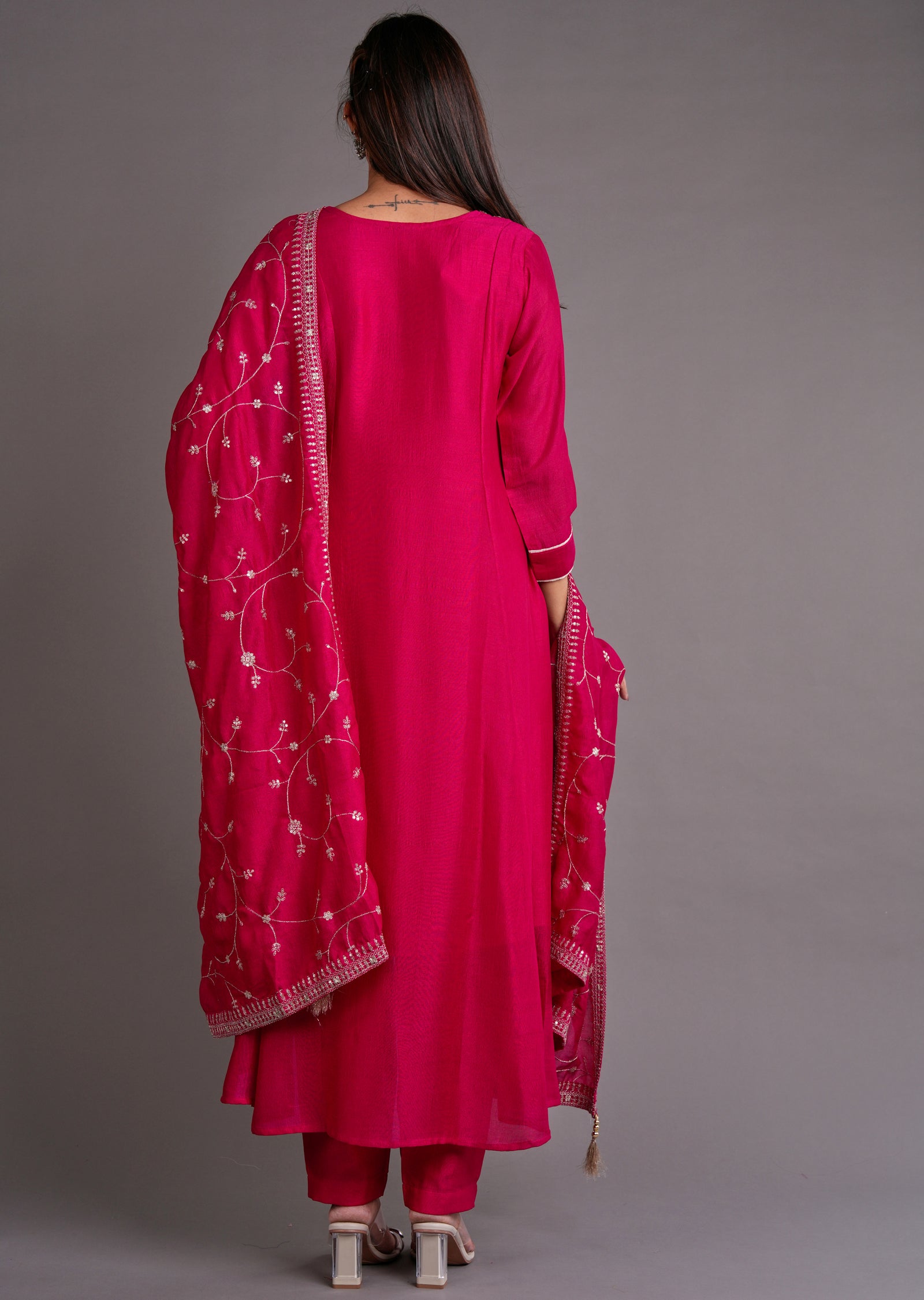 Pink Silk Anarkali Suit