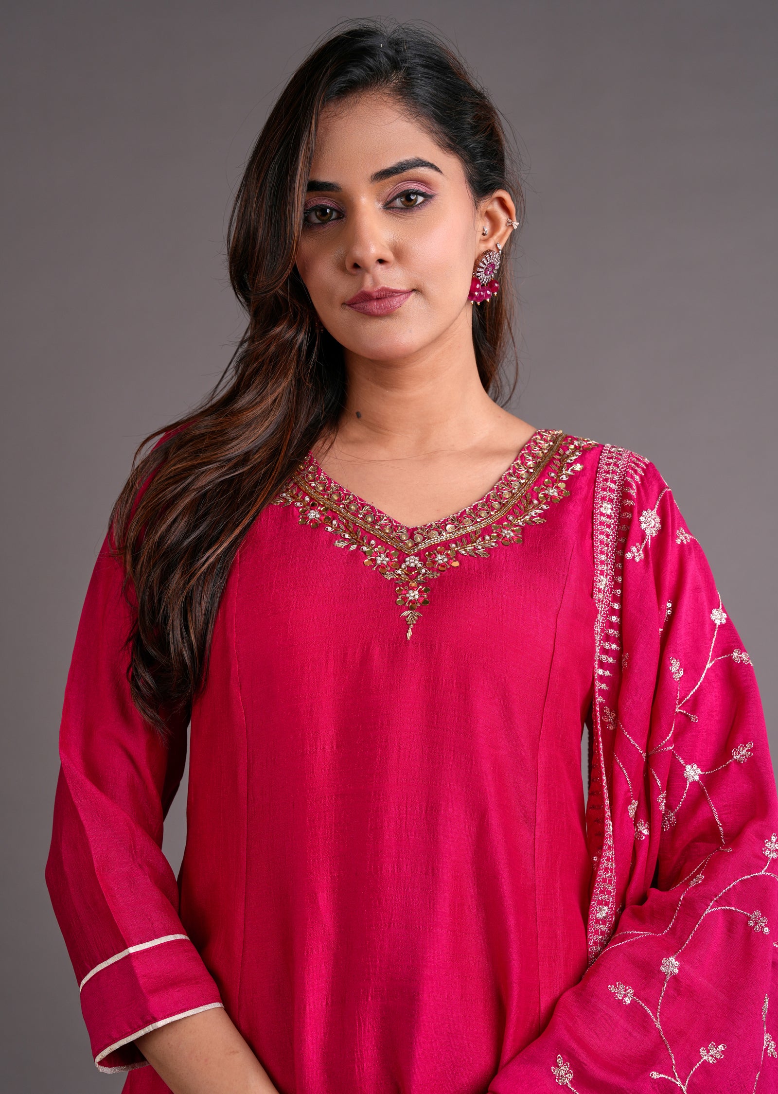 Pink Silk Anarkali Suit