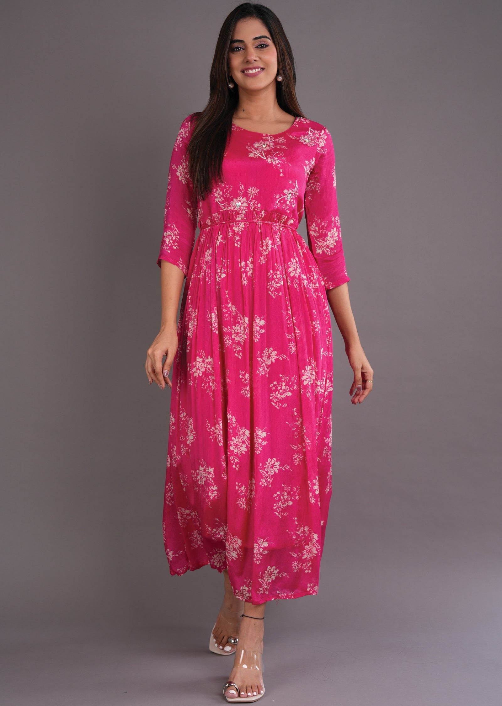 rani pink dress for women Rani Pink Threadwork Cape Co-ord Set