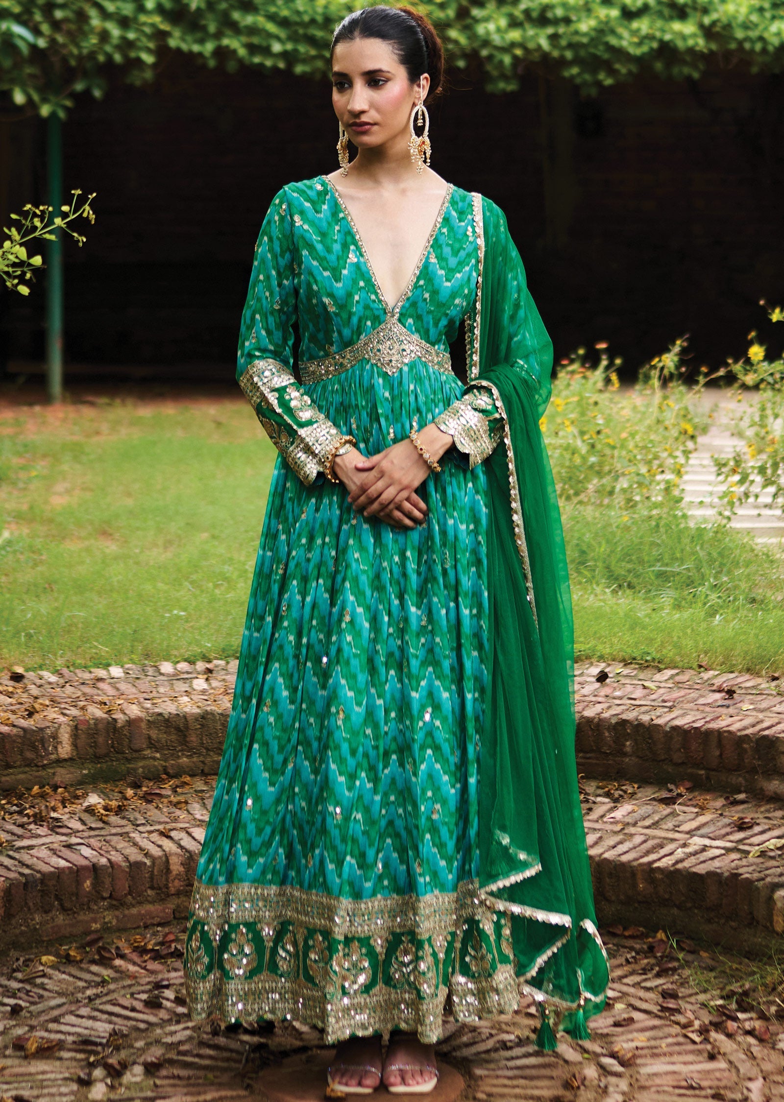 green anarkali dress Buy Embroidered Georgette Anarkali Suit in Green Online : KGJ167