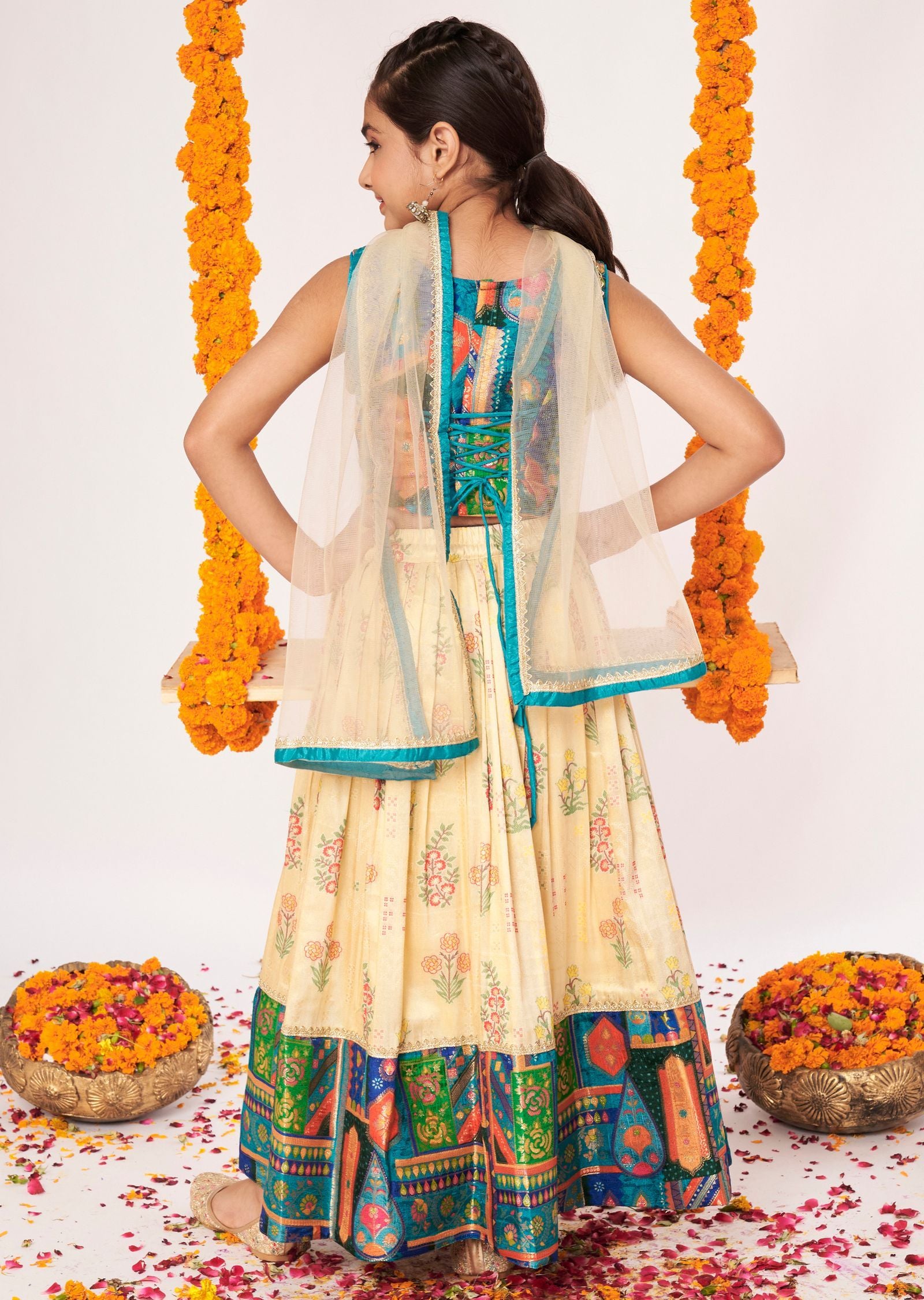 Blue Banaras Lehenga