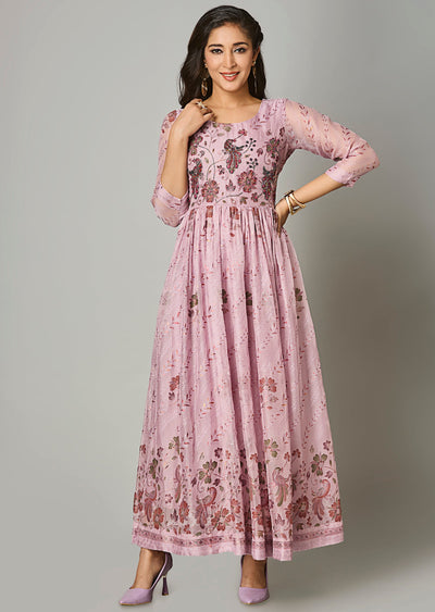 Onion Pink Chinnon Long Dress