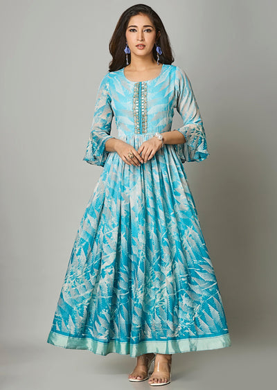 Light Blue Chiffon Long Dress