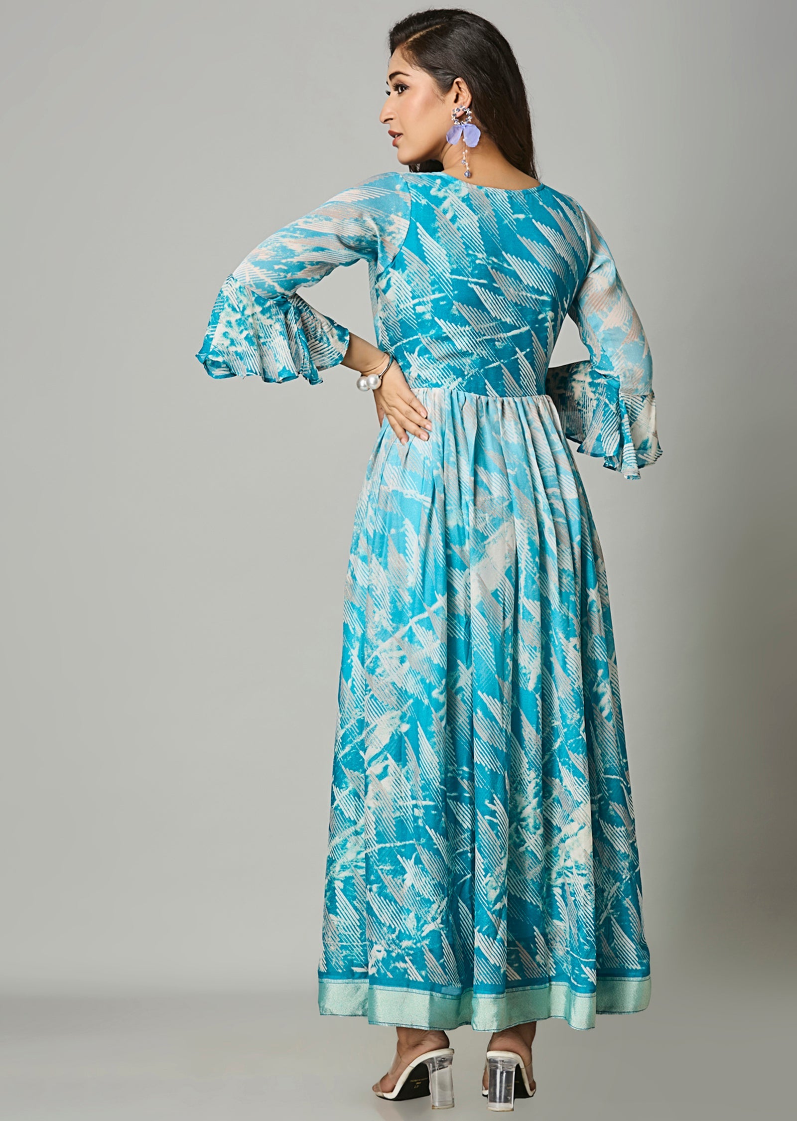 Light Blue Chiffon Long Dress