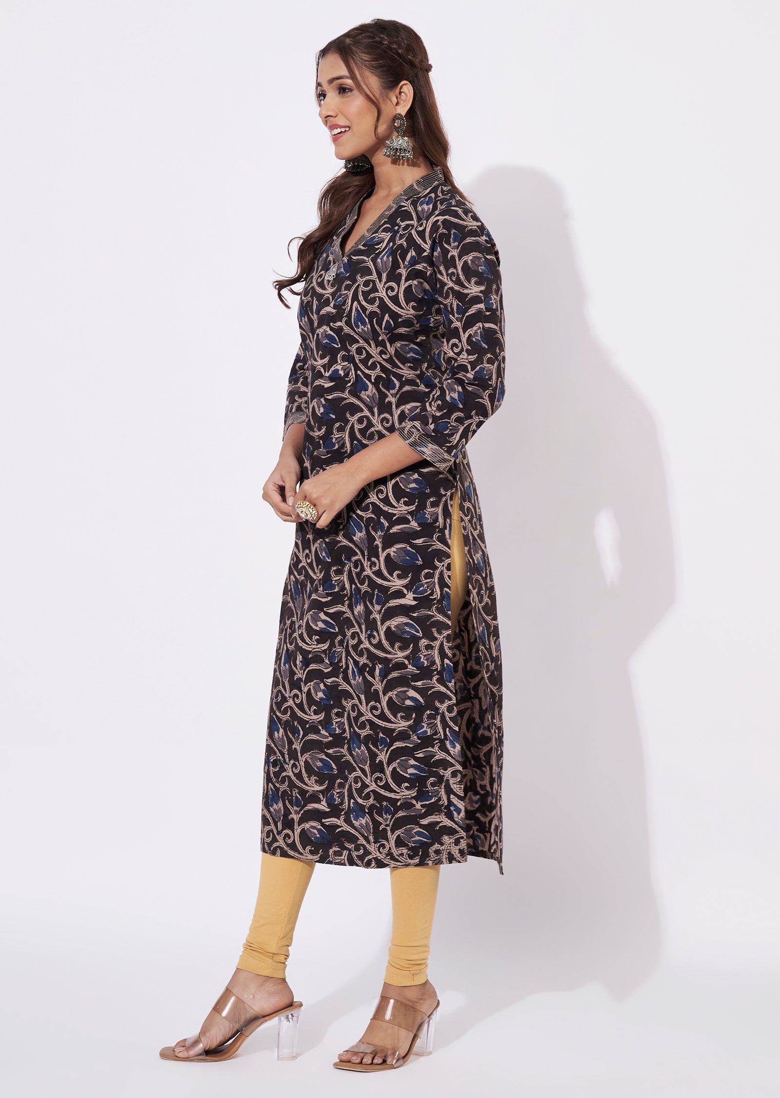 Brown Cotton Straight Cut