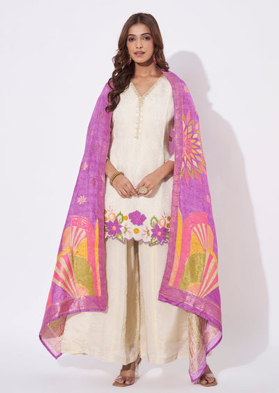 Cream Silk Straight Cut Suit