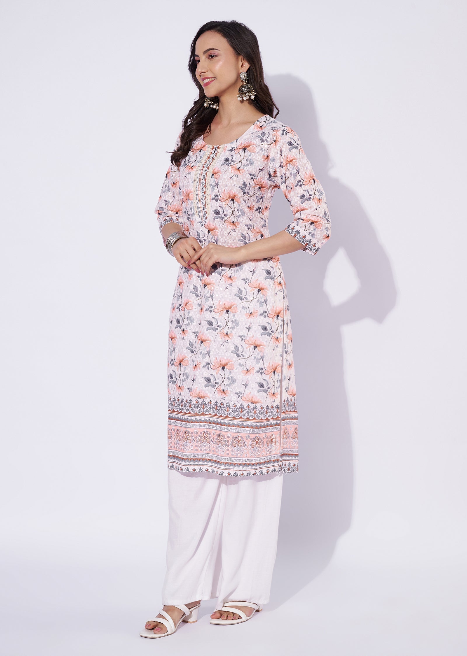 Cream Cotton Straight Cut Top