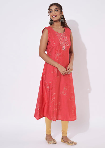 Dark Pink Gold Midi Dress