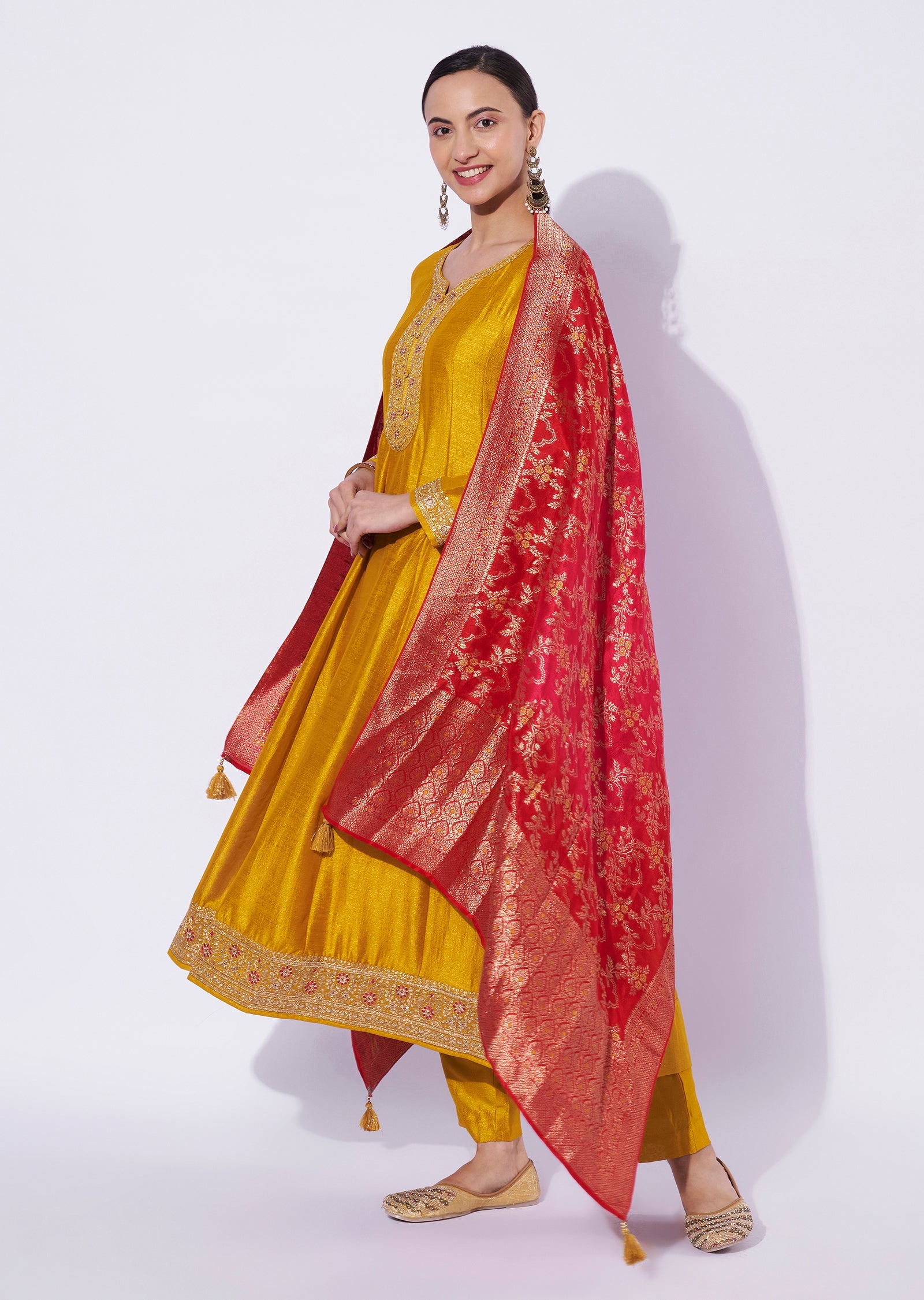 Yellow Georgette Anarkali Suit