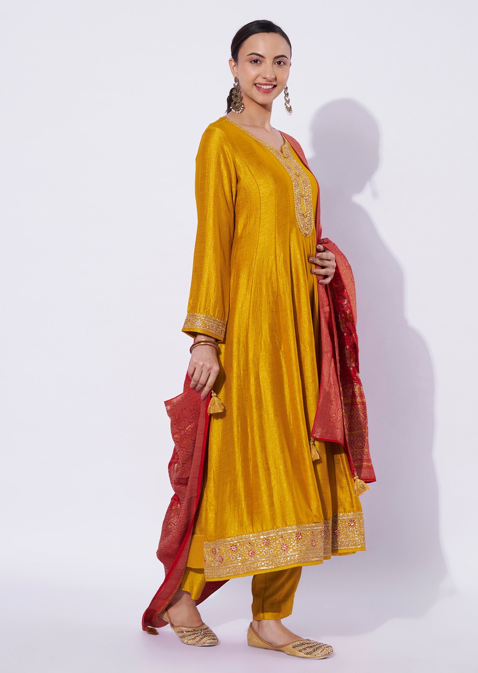 Yellow Georgette Anarkali Suit