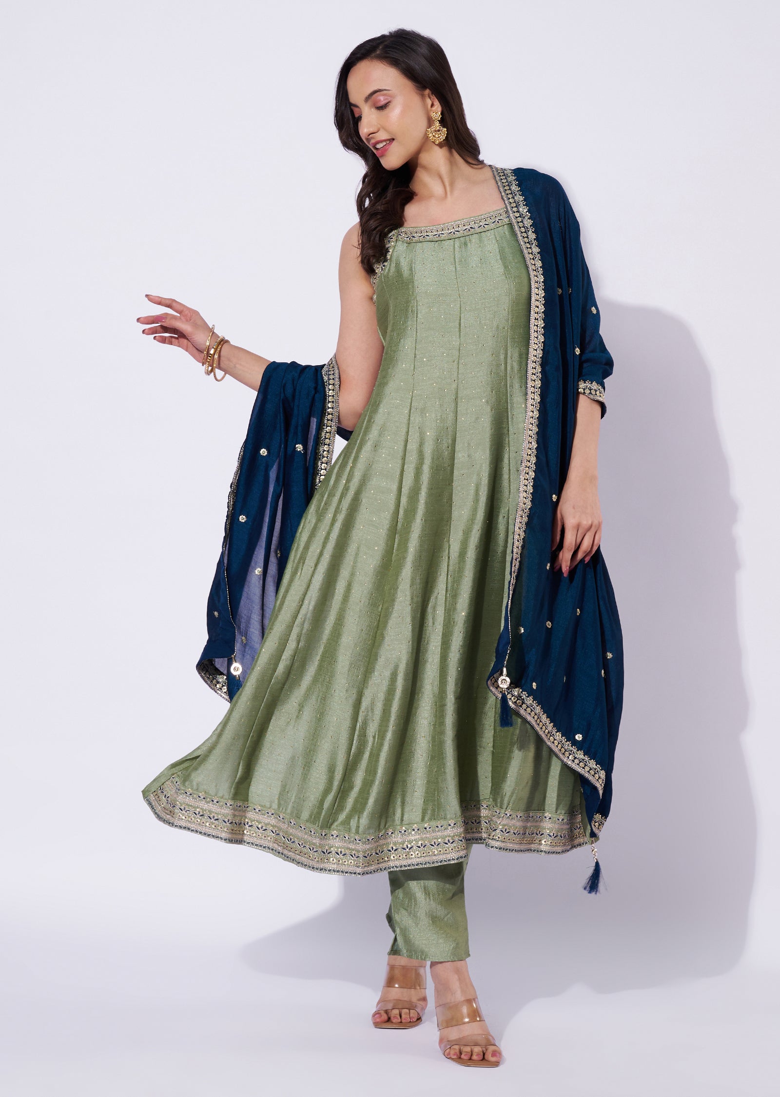 Dusty Green Anarkali Suit