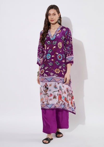 Purple Crepe Straight cut set